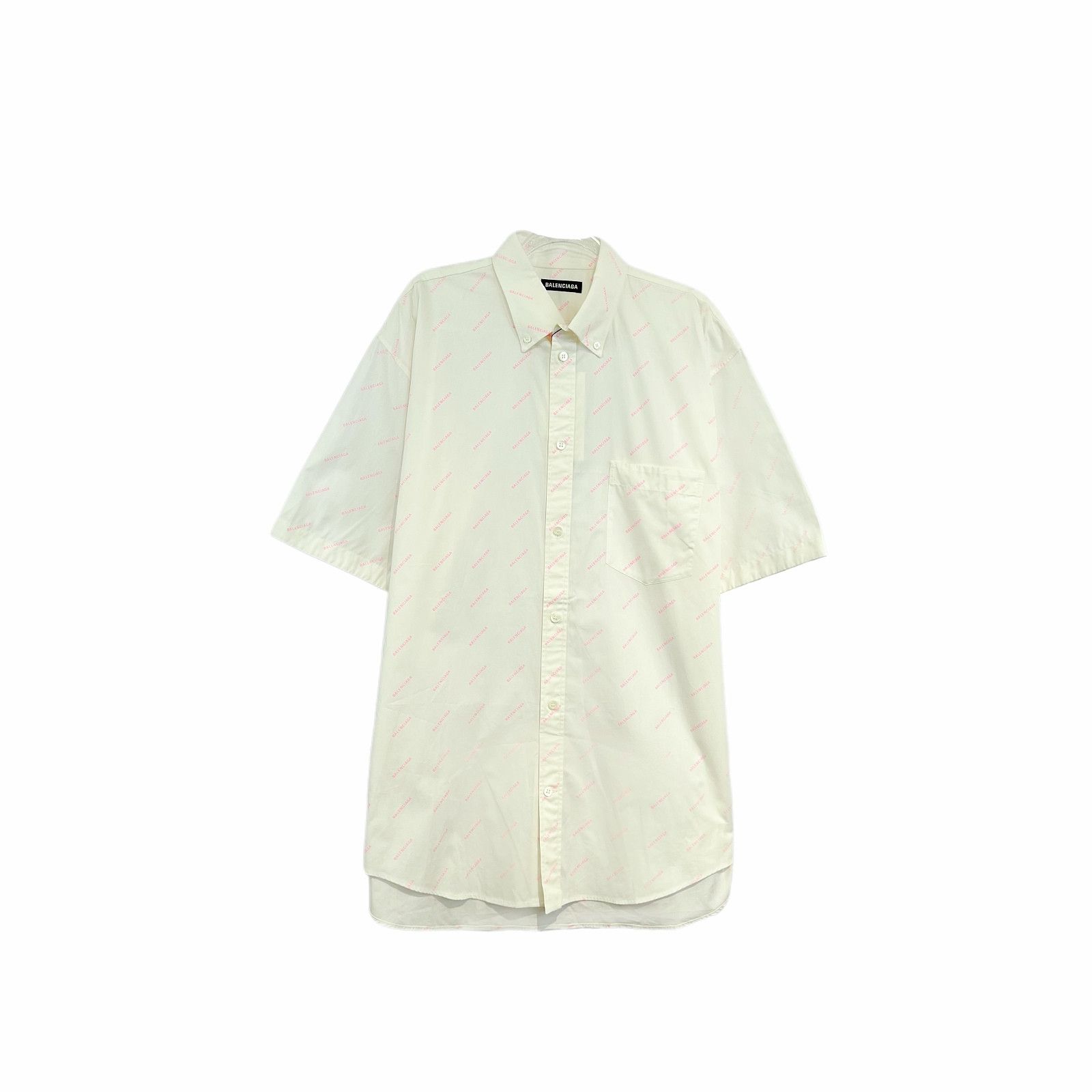 Balenciaga Balenciaga Logo Print Button Up Shirt Size S Size US S / EU 44-46 / 1 - 1 Thumbnail