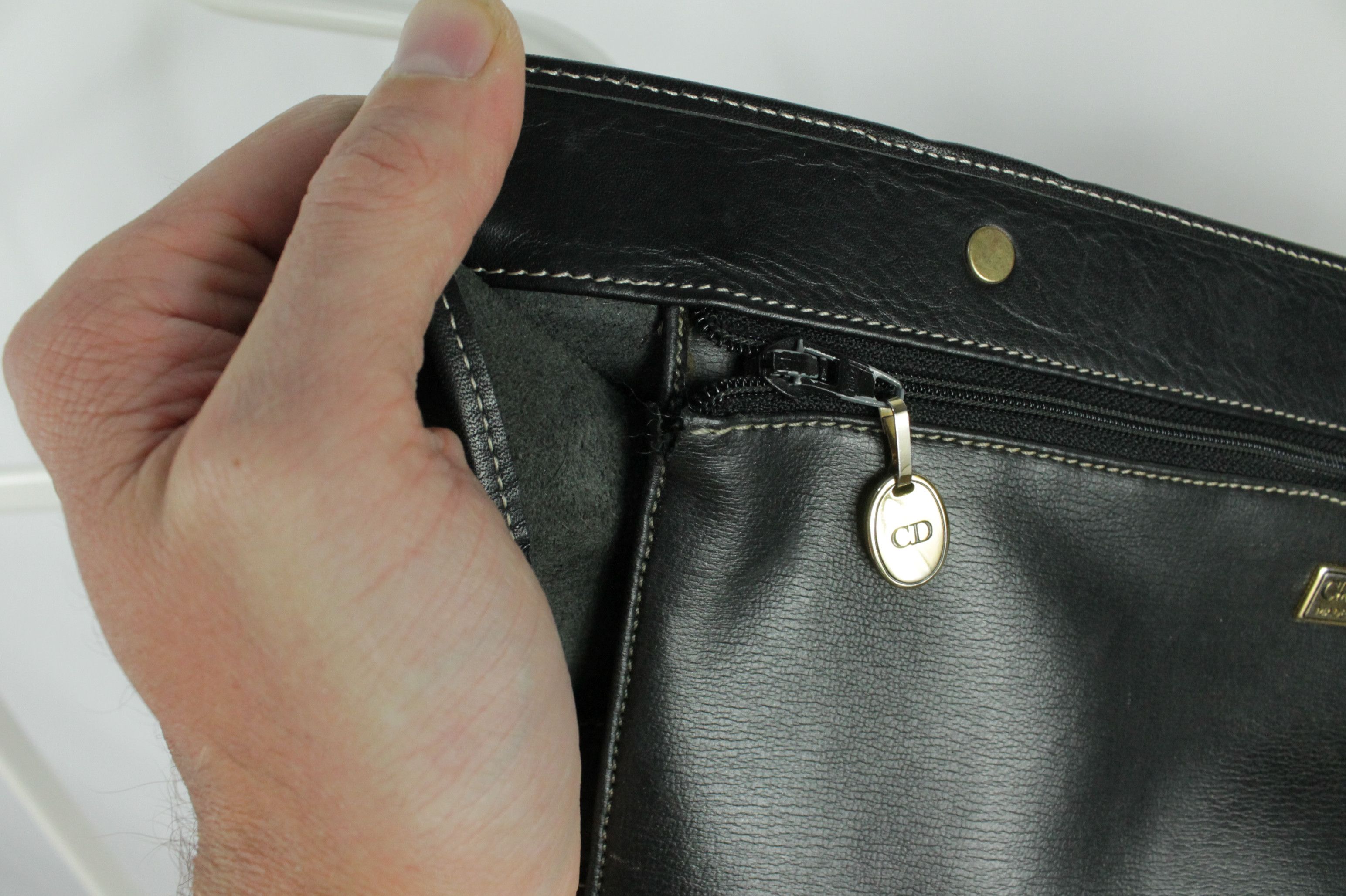 Christian Dior Monsieur Christian Dior Vintage Black Leather Shoulder Bag Size ONE SIZE - 12 Thumbnail