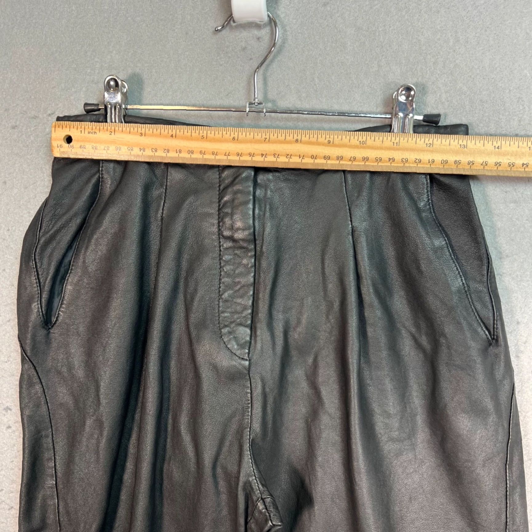 Whistles Whistles Black Leather Tapered Leg Pants Womens Size 4 Size 27" / US 4 / IT 40 - 6 Thumbnail
