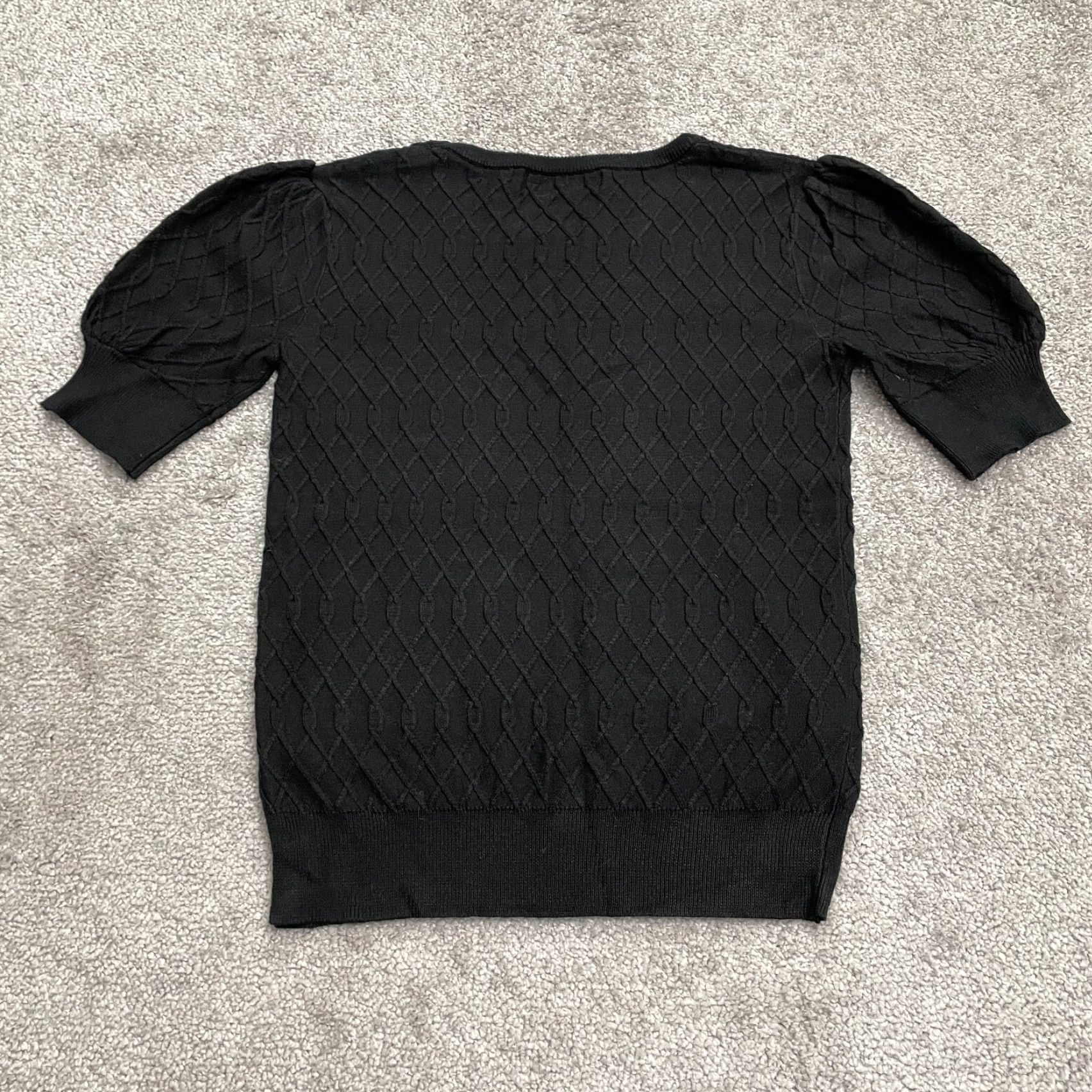 Vintage Catherine Malandrino Sweater Womens PP Black Puff Short Sleeve Pullover Casual Size XXS / US 00 / IT 34 - 2 Thumbnail