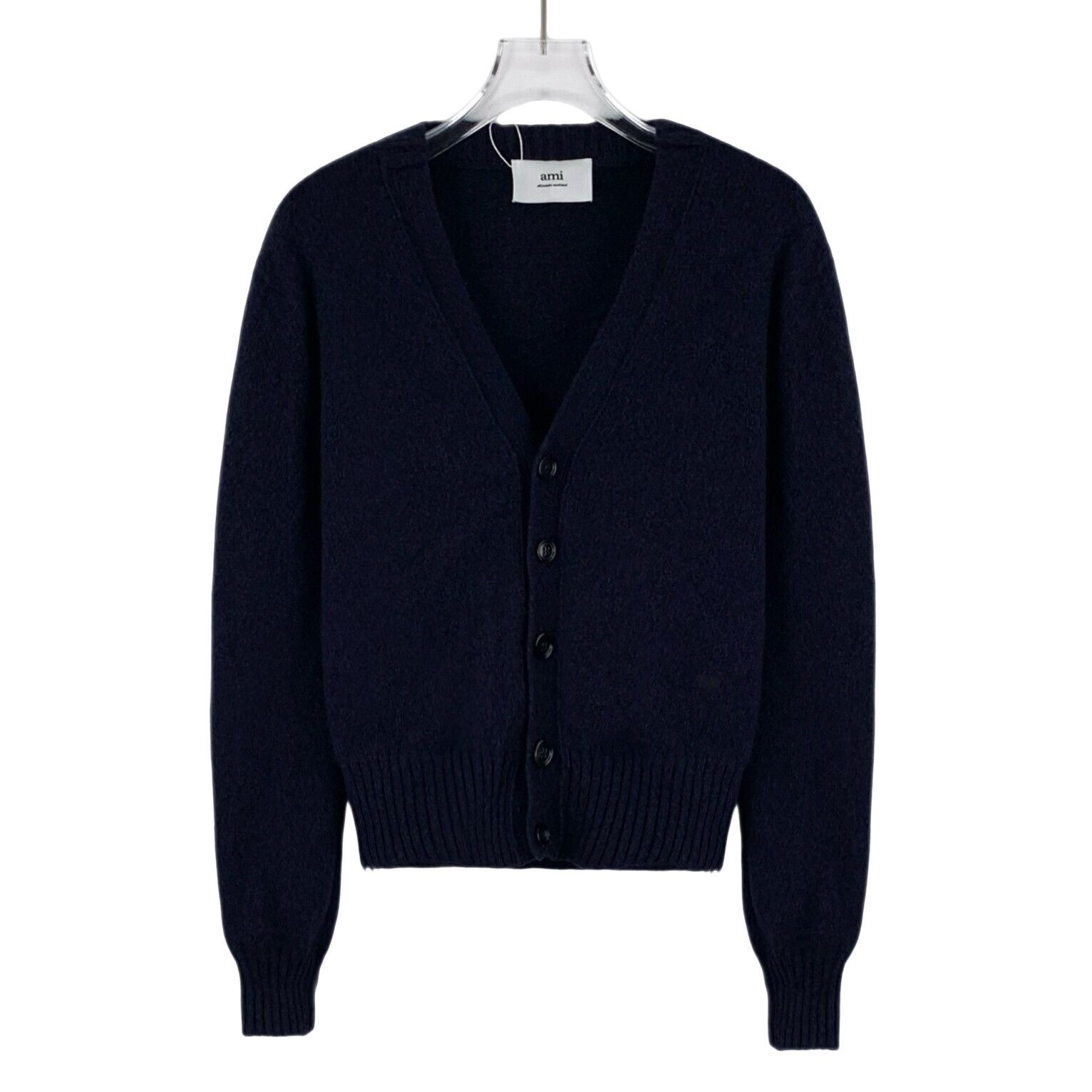 AMI Ami Heart Logo Cashmere V-Neck Cardigan M Size US M / EU 48-50 / 2 - 1 Thumbnail