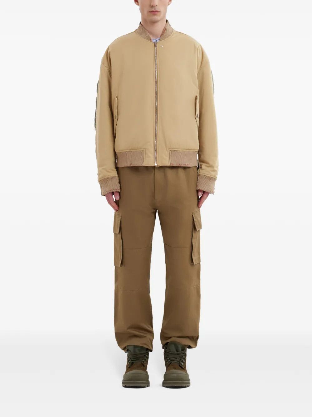 Marni o1w1db11125 Two Tone Bomber Jacket in Beige/Green Size US M / EU 48-50 / 2 - 2 Thumbnail