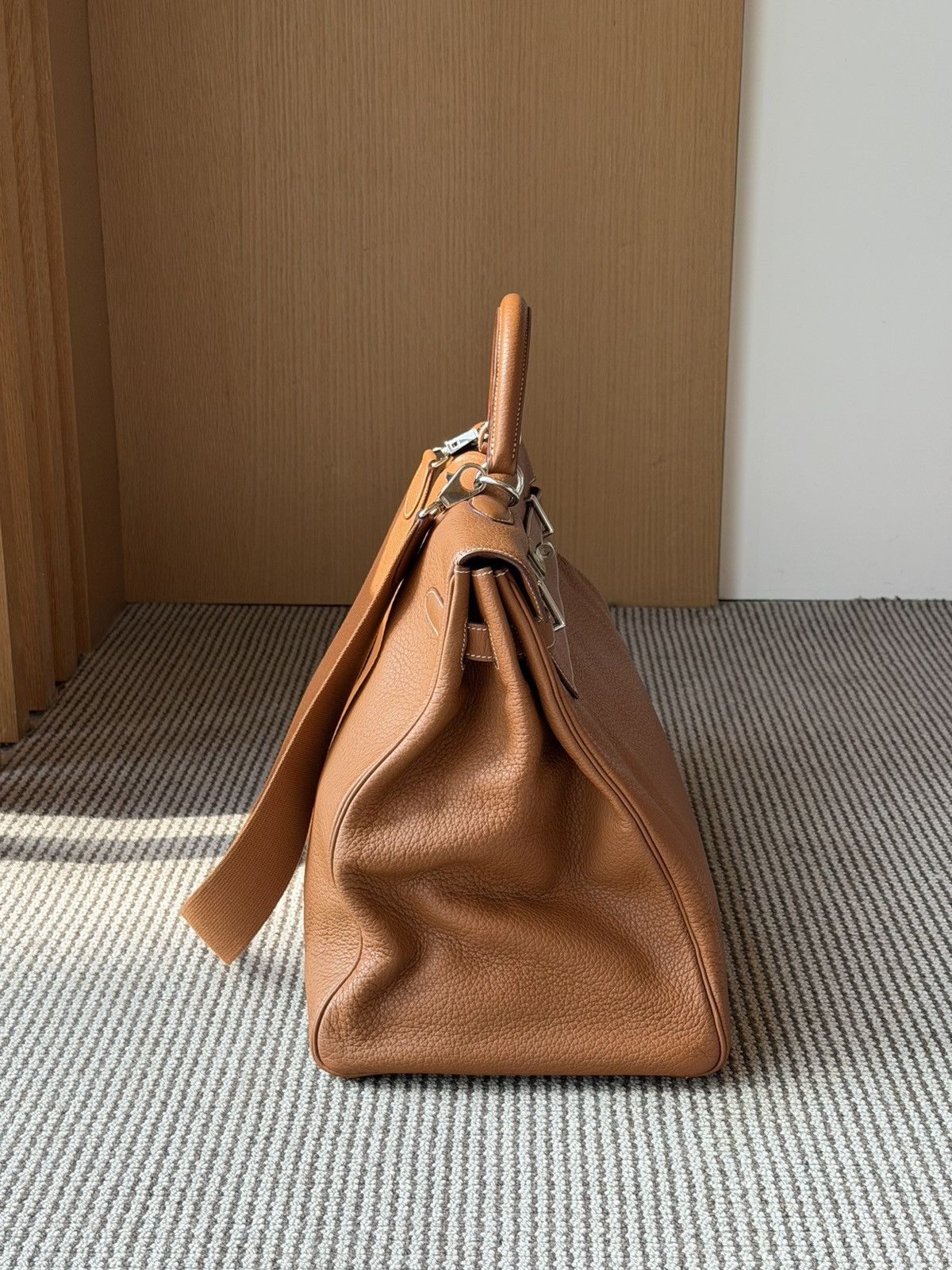 Hermes Hermes Gold Taurillon Clemence Kelly 50 Travel Bag Size ONE SIZE - 6 Thumbnail