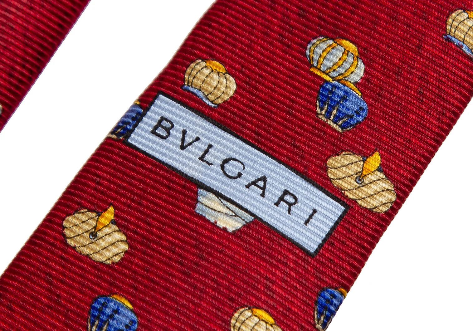 Bvlgari Silk Turban Print Tie in Red Size ONE SIZE - 6 Thumbnail