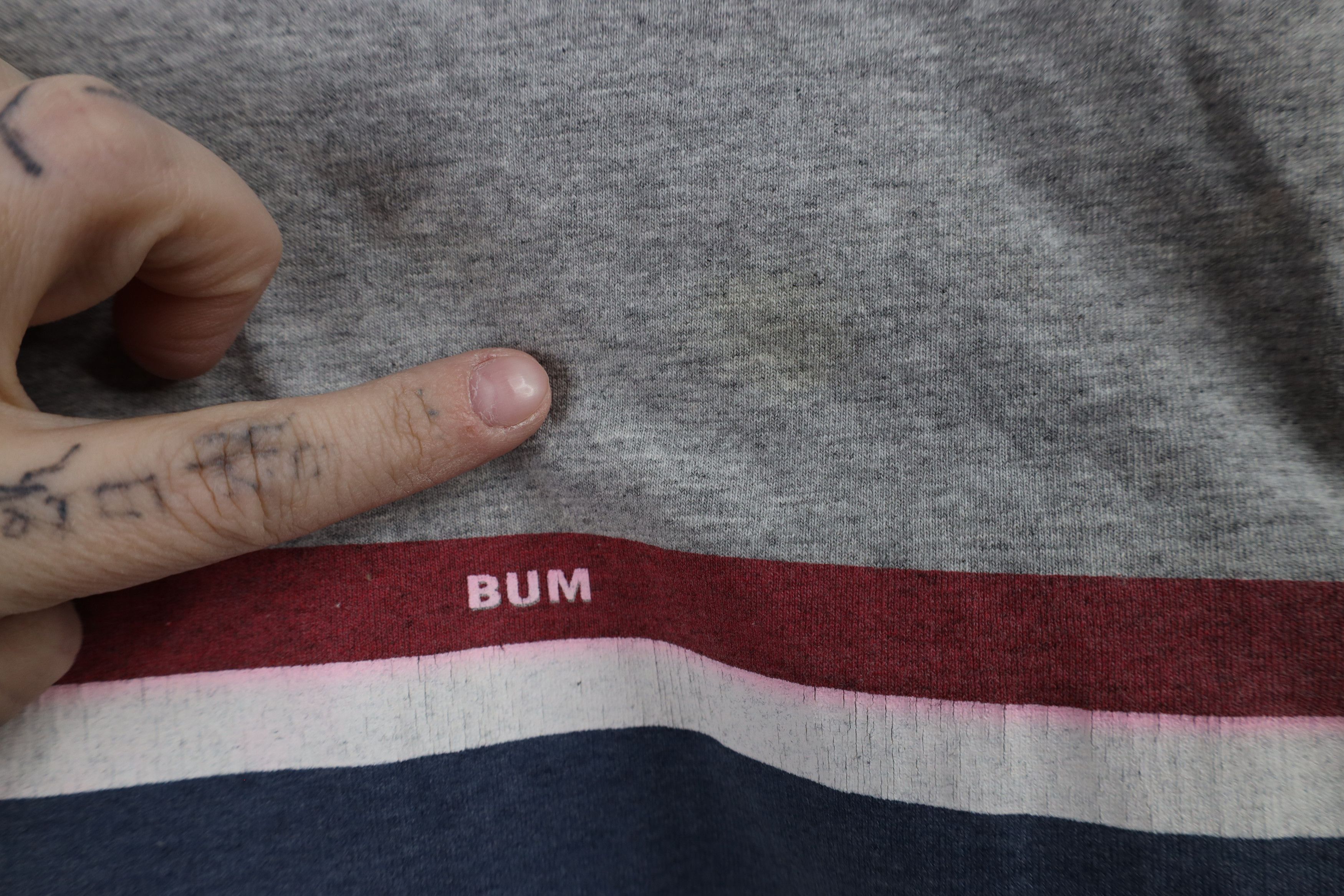 Vintage Vintage 90s Bum Equipment Spell Striped Short Sleeve T-Shirt Size US XL / EU 56 / 4 - 5 Thumbnail