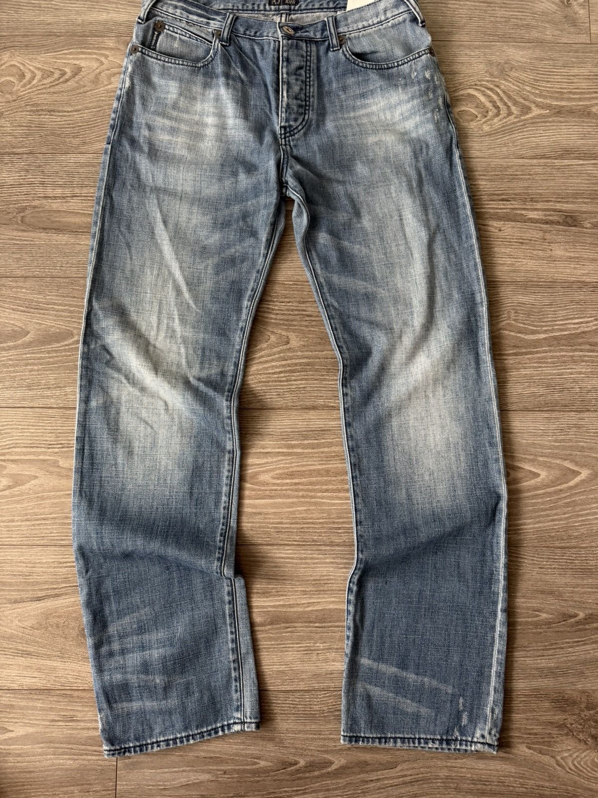 Armani Vintage Armani Jeans Avant Garde Opium Y2k White Jeans Size US 33 - 2 Thumbnail