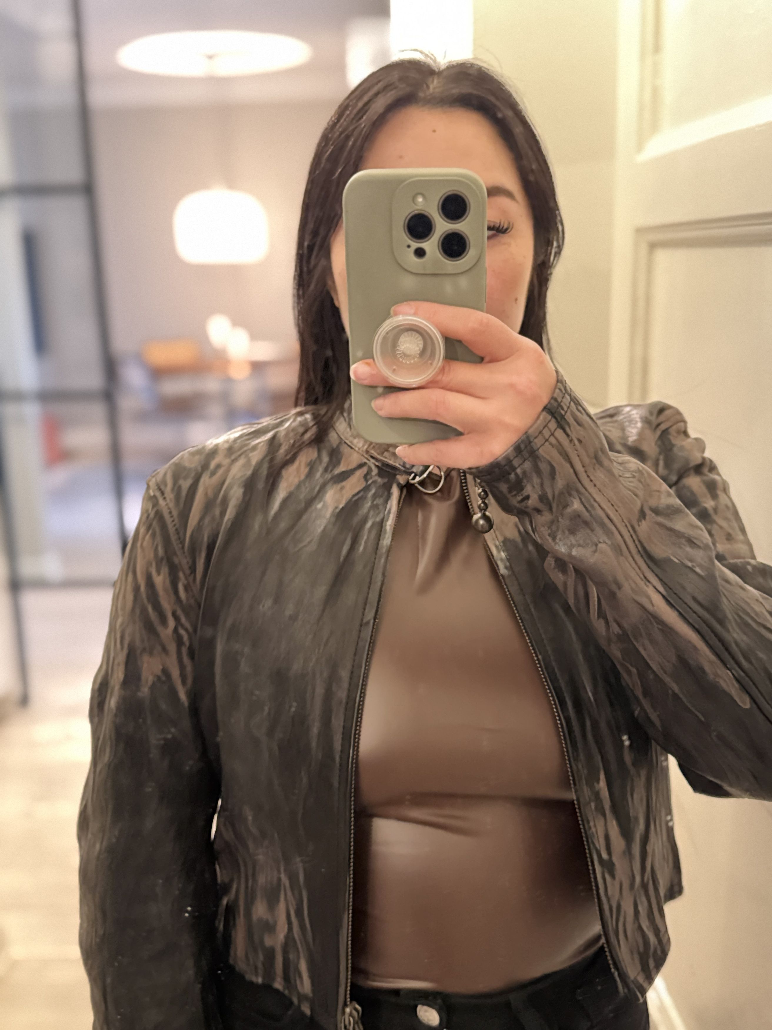 Acne Studios Creased Wrinkle Dye Lambskin Leather Cafe Jacket Size XS / US 0-2 / IT 36-38 - 20 Thumbnail