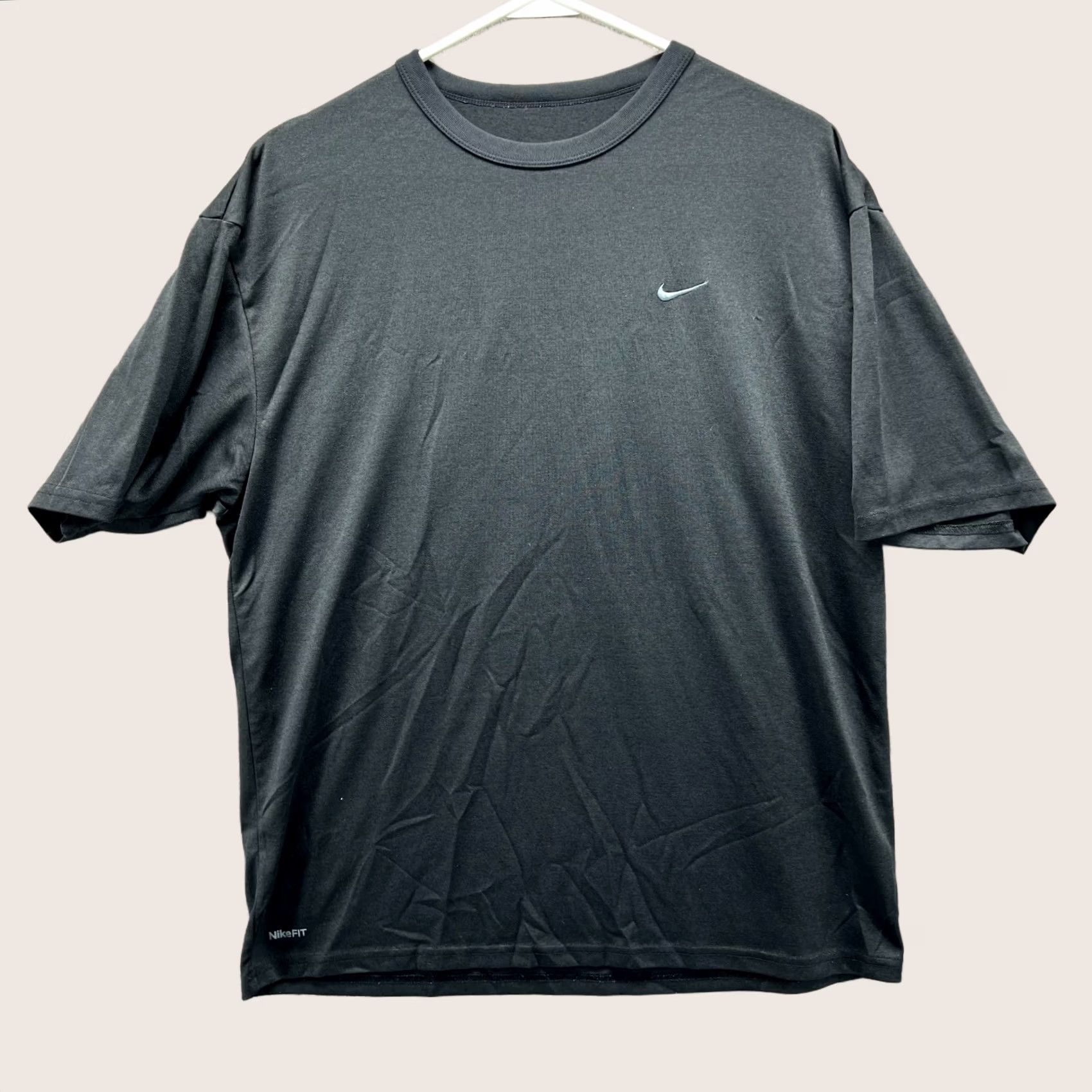 Nike VINTAGE Nike Shirt Men Medium Black Dri-Fit Swoosh Embroidery Logo Gym Knit Y2K Size US M / EU 48-50 / 2 - 1 Thumbnail