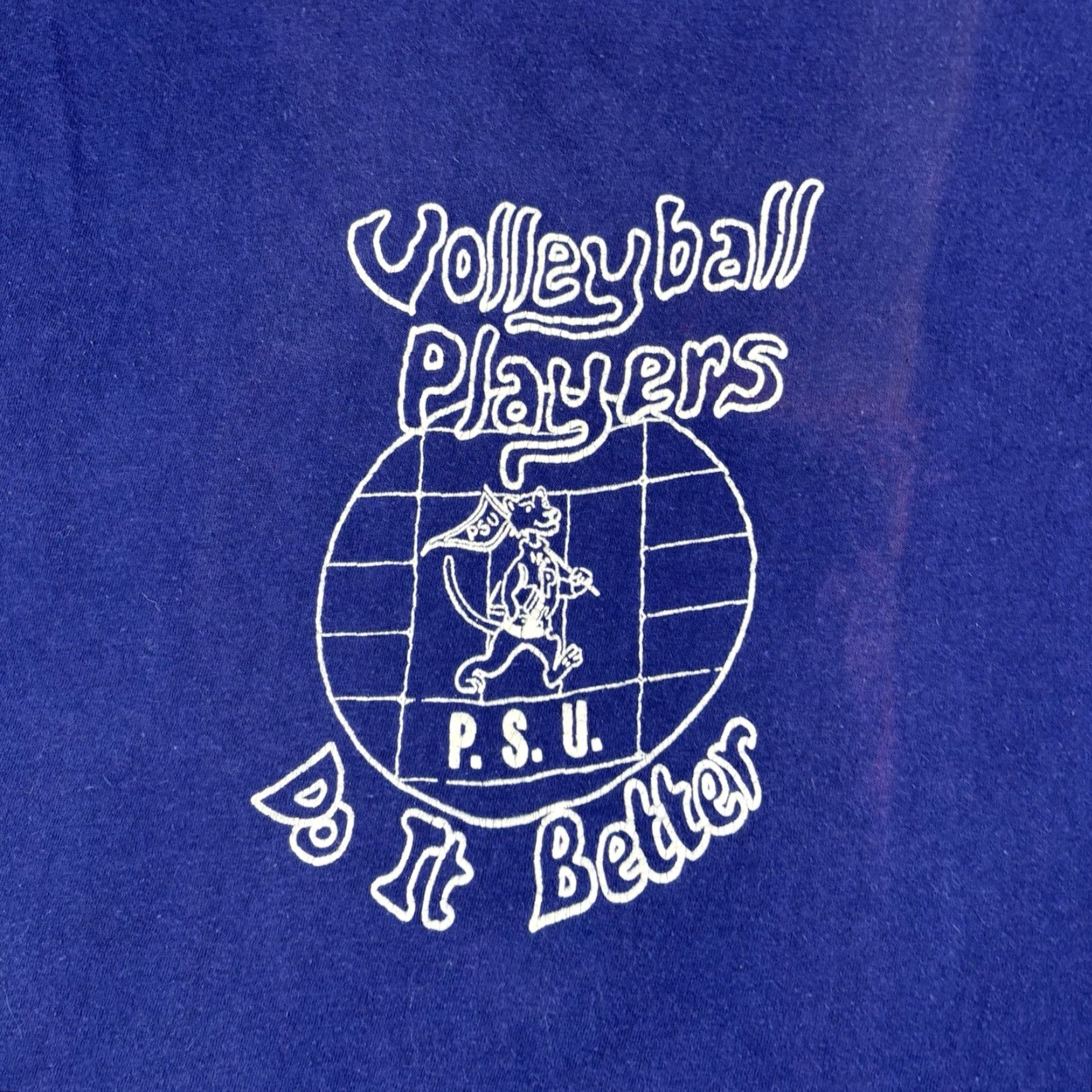 Hanes VINTAGE Penn State Volleyball T Shirt Hanes Mens L Blue 70s 80s 90s Graphic Print Crew Neck Short Sleeve Cotton Size US L / EU 52-54 / 3 - 3 Thumbnail