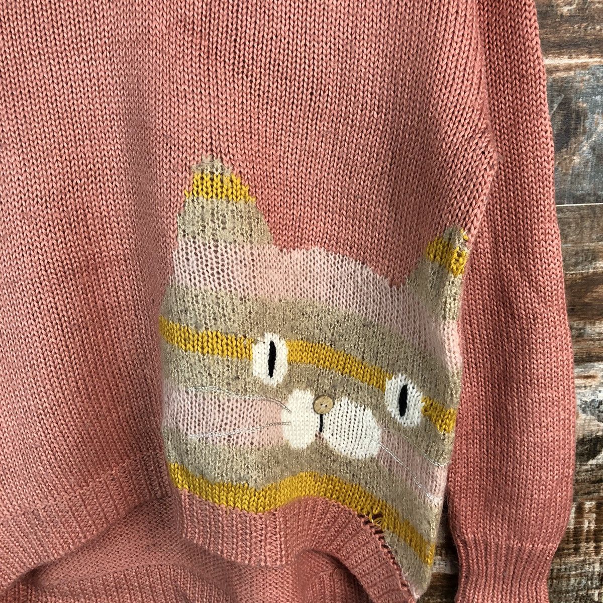 Homespun Knitwear × Japanese Brand × Vintage Cara cat vintage Pink Knitwear #A1265 Size M / US 6-8 / IT 42-44 - 7 Thumbnail