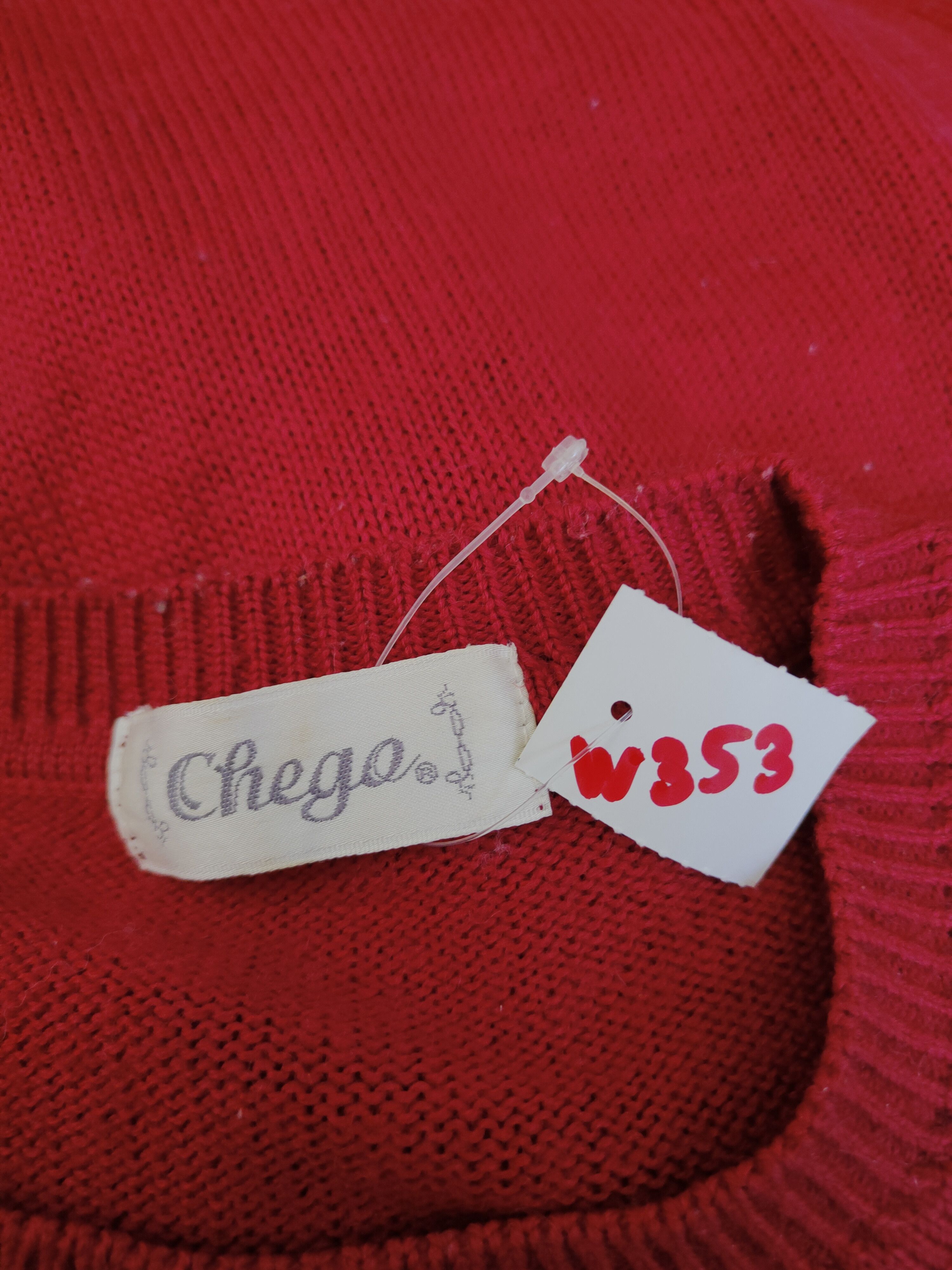 Homespun Knitwear Chego Red art vintage Knitwear Sweatshirts #W353 Size US M / EU 48-50 / 2 - 12 Thumbnail