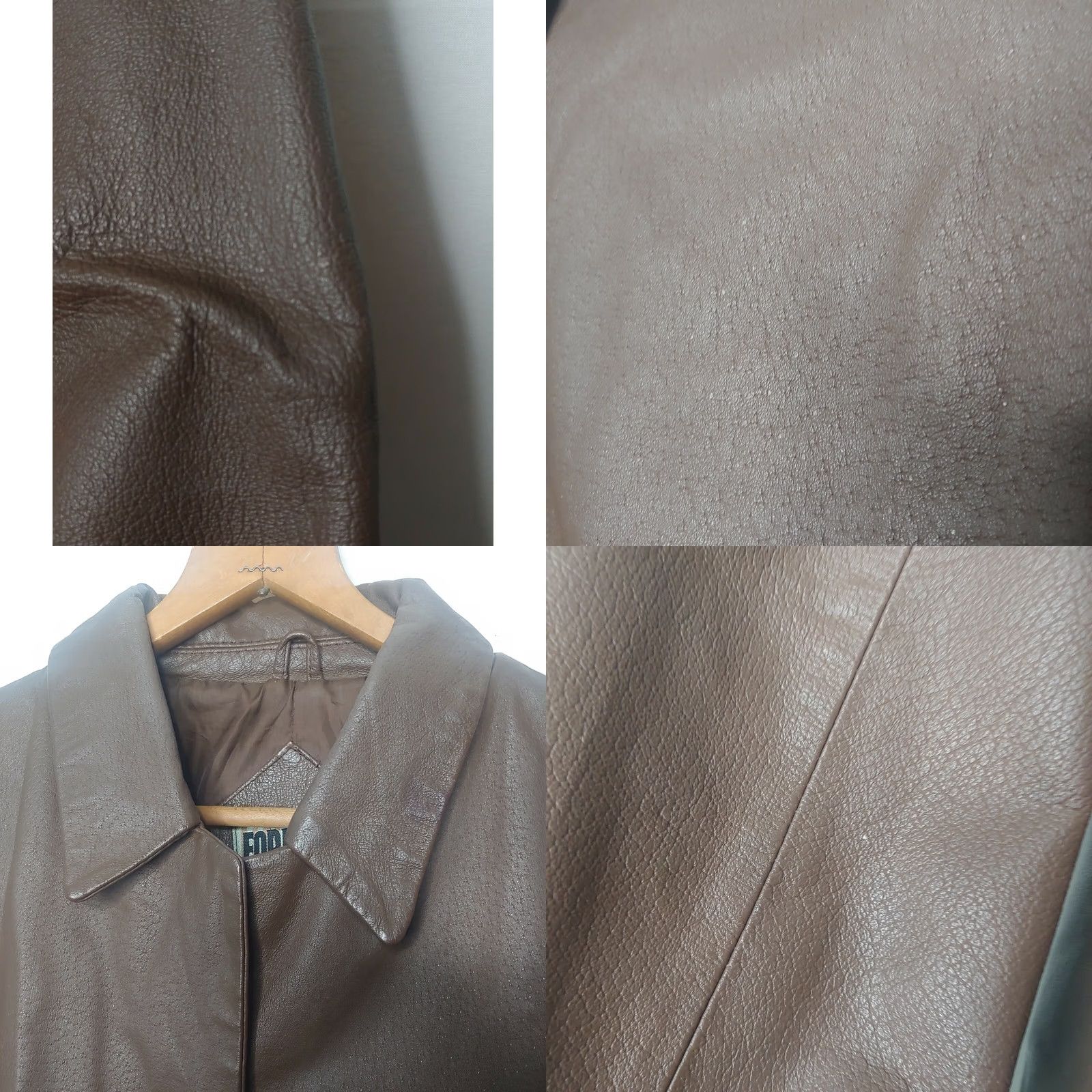 Vintage VINTAGE Forenza Leather Jacket Brown Button Up Collared Mid-Length Womens L 90s Casual Size L / US 10 / IT 46 - 8 Thumbnail
