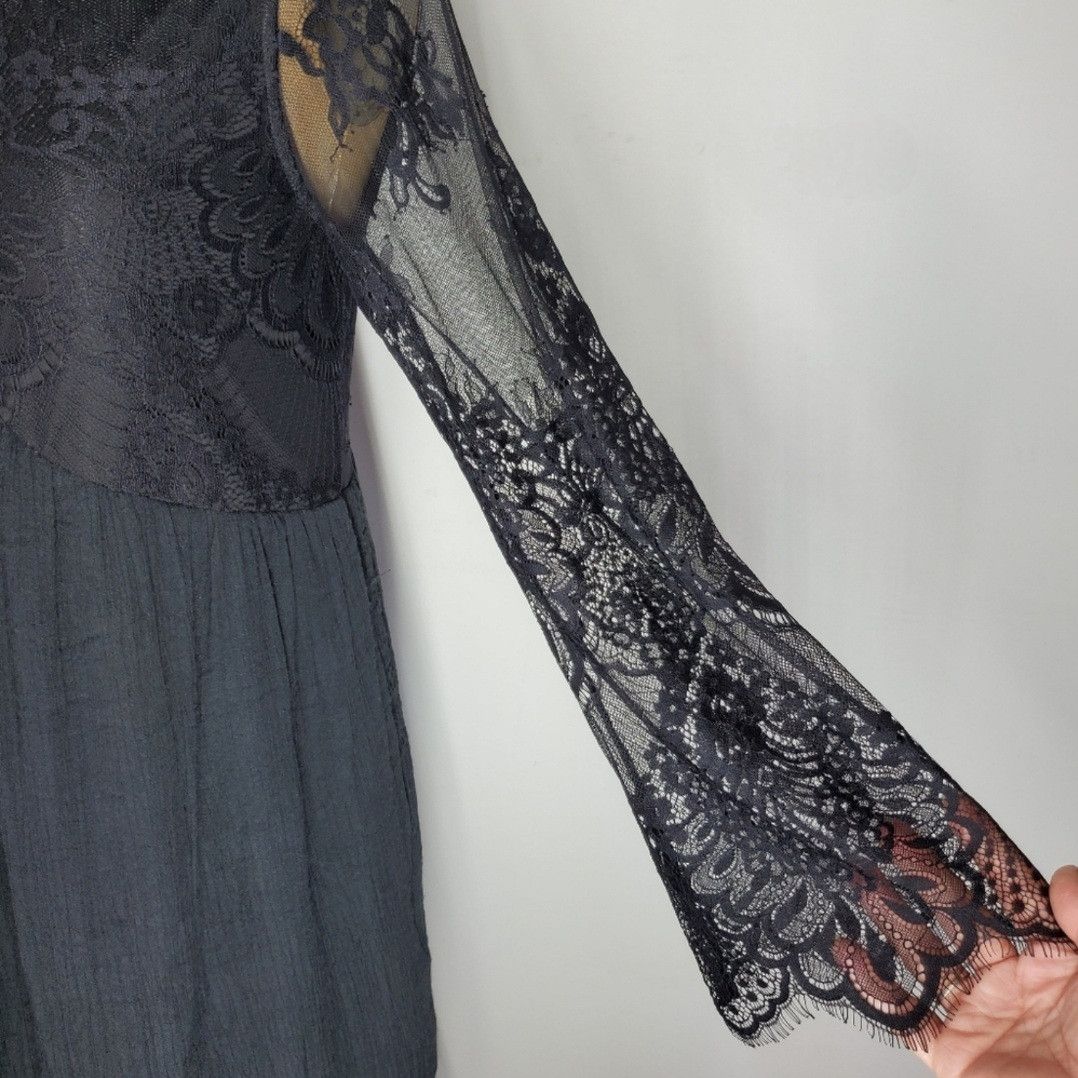 Other BaeVely S/M Dress Black Mini Lace Long Sleeve Empire Lined Size S / US 4 / IT 40 - 5 Thumbnail