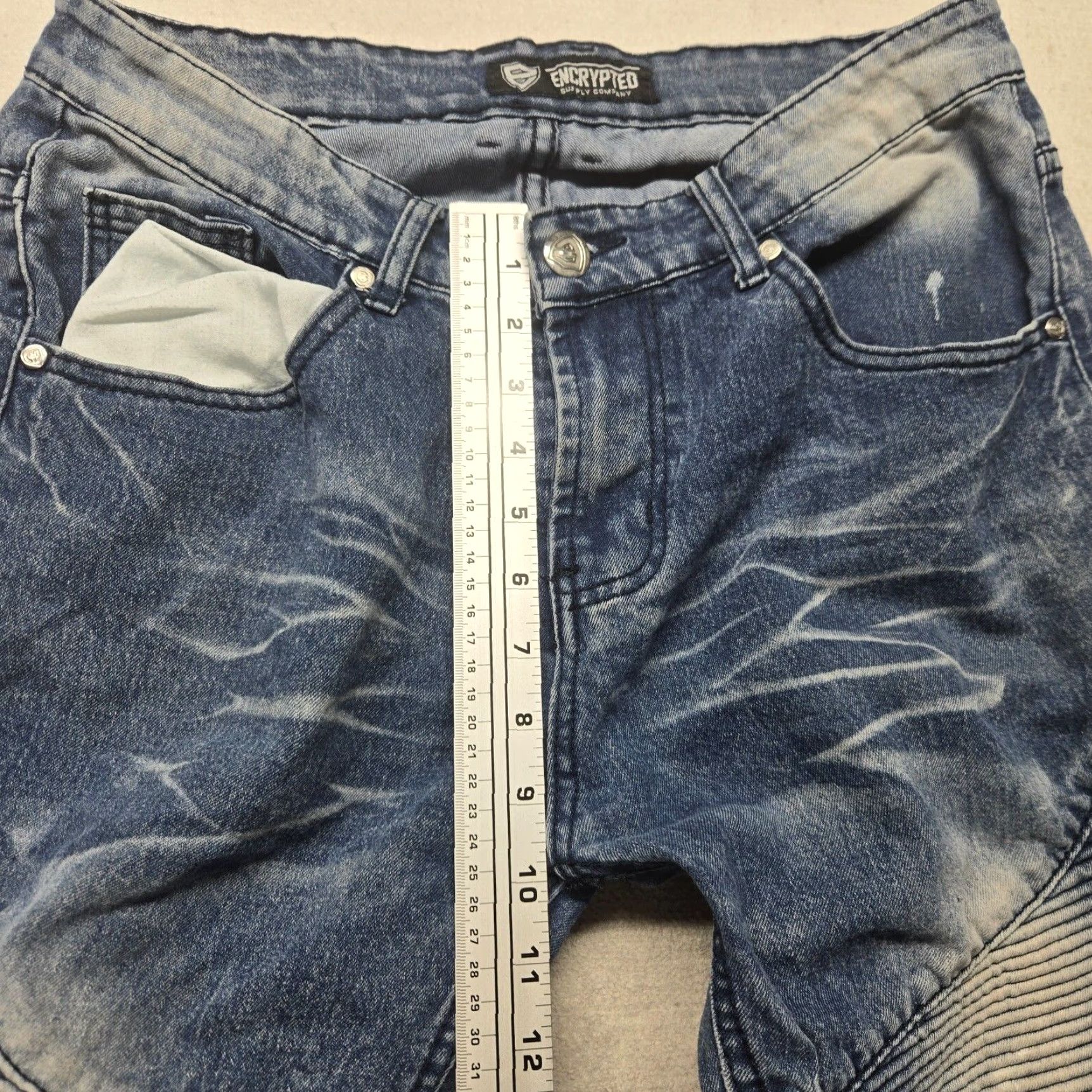 Vintage Encrypted Jeans Men's Casual Straight Pants 32x30 Blue Denim 90s Rockabilly Size US 32 / EU 48 - 7 Thumbnail