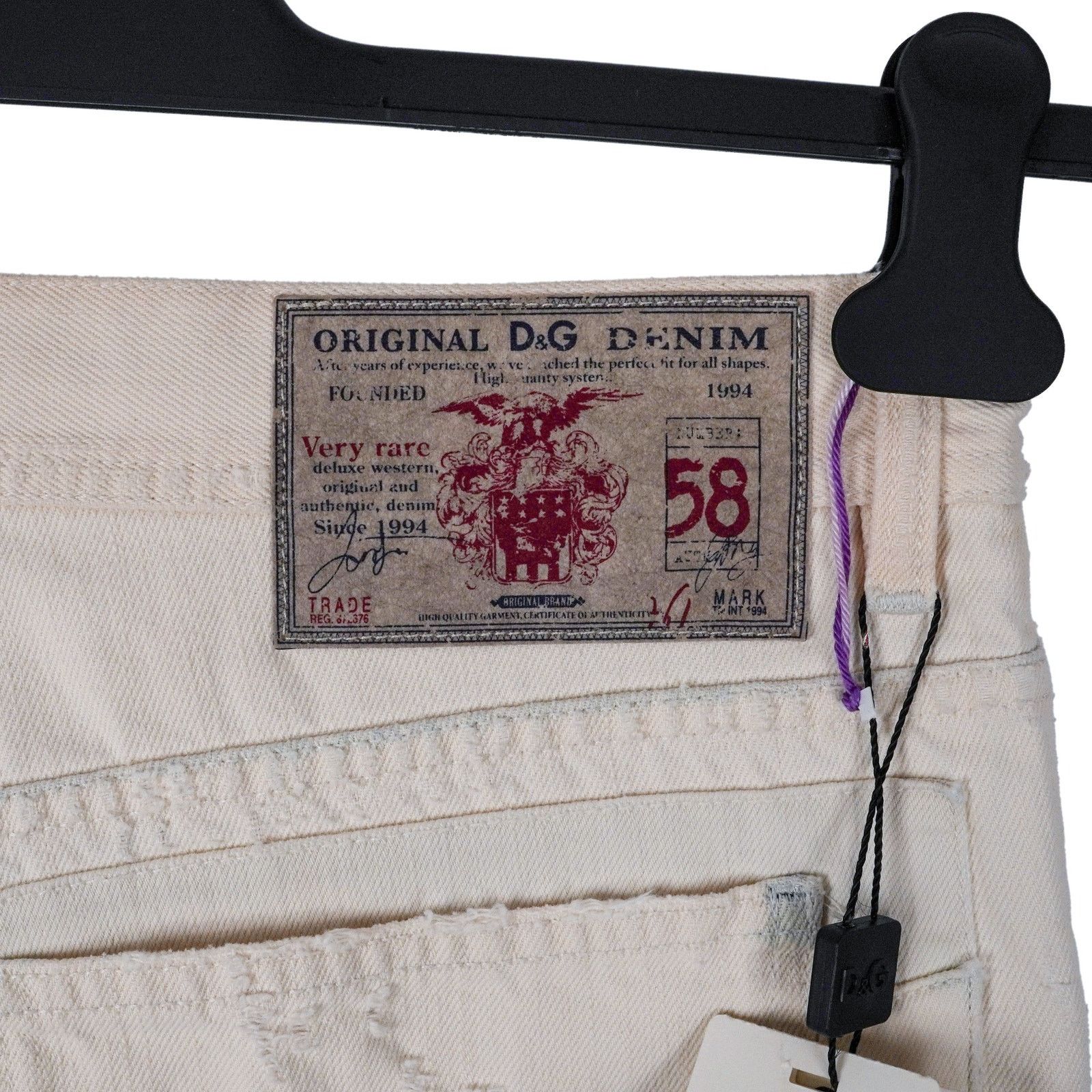 Dolce & Gabbana Dolce Gabbana White Distressed Patchwork Denim Pants Jeans Size US 33 - 6 Thumbnail