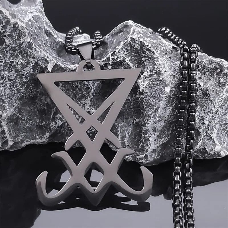 Jewelry Satan Stainless Steel Statement Necklace Size ONE SIZE - 1 Thumbnail