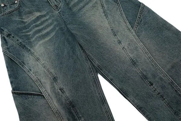 Japanese Brand VIBE Deconstructed patchwork washed distressed jeans Size US 32 / EU 48 - 6 Thumbnail