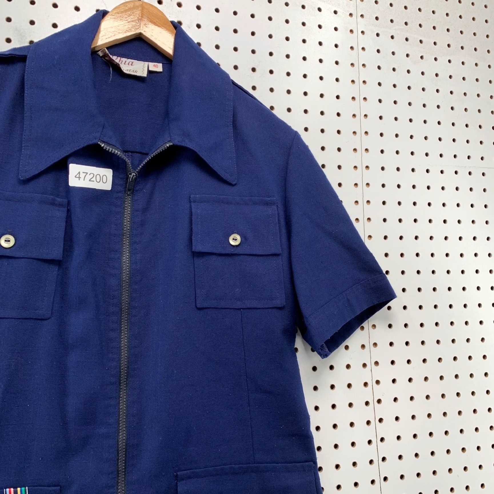 Vintage VINTAGE Ghia Shirt Jacket Mens M Navy Blue Talon Zip 60s 70s Shirt Jacket Ghia Navy Blue Medium 50 Vintage Mens Zip Button-Up 60s 70s Size US M / EU 48-50 / 2 - 6 Thumbnail