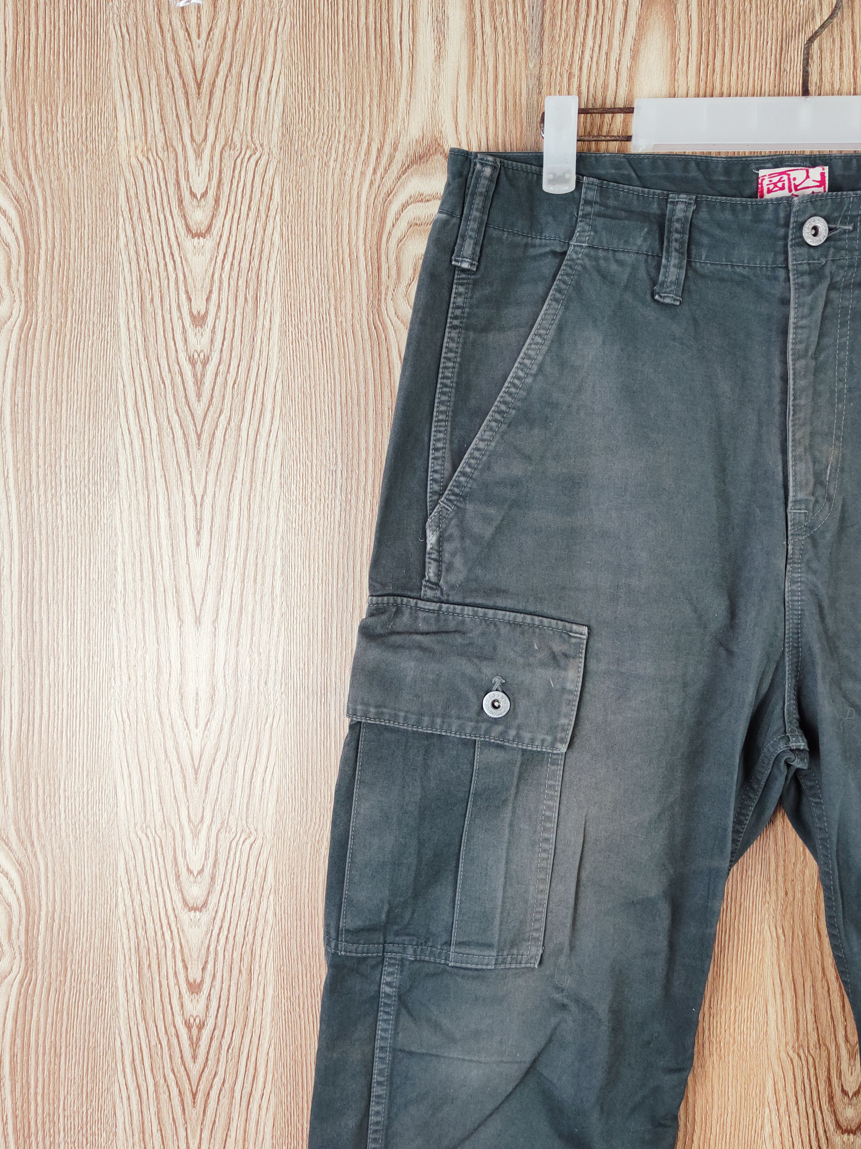 Japanese Brand Japan Teal Blue Faded Multipocket Cargo Pants #W446 Size US 32 / EU 48 - 3 Thumbnail
