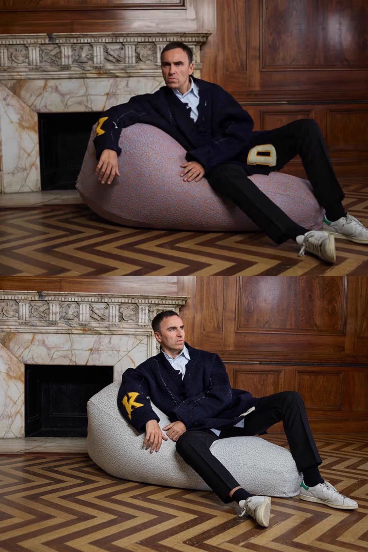 Raf Simons Raf Simons 16AW Destroyed Over Knit Sweater Navy OneSize Size US M / EU 48-50 / 2 - 2 Thumbnail