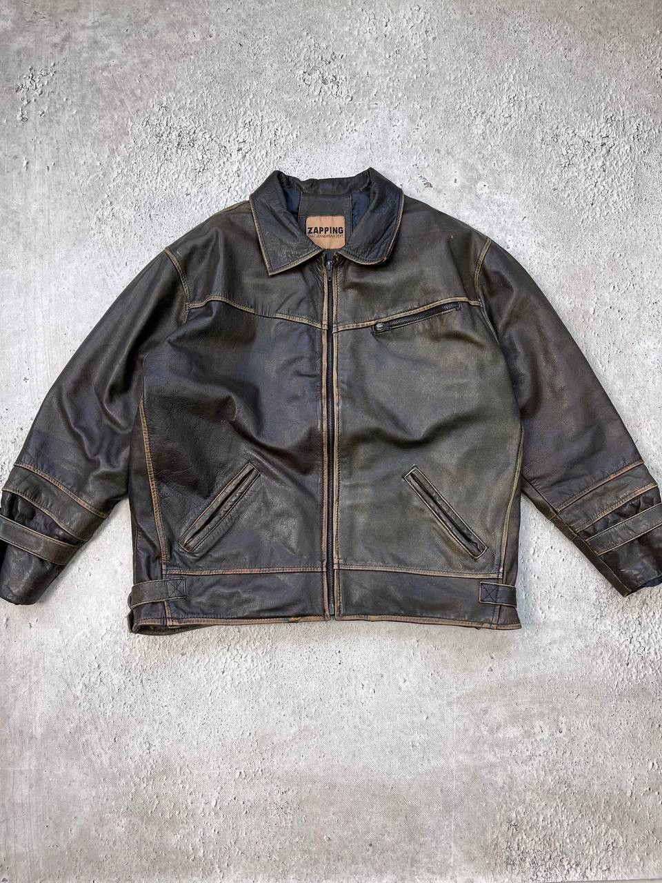 Harley Davidson × Vintage 90s Vintage Grunge Distressed Biker Leather Jacket Size US M / EU 48-50 / 2 - 1 Thumbnail