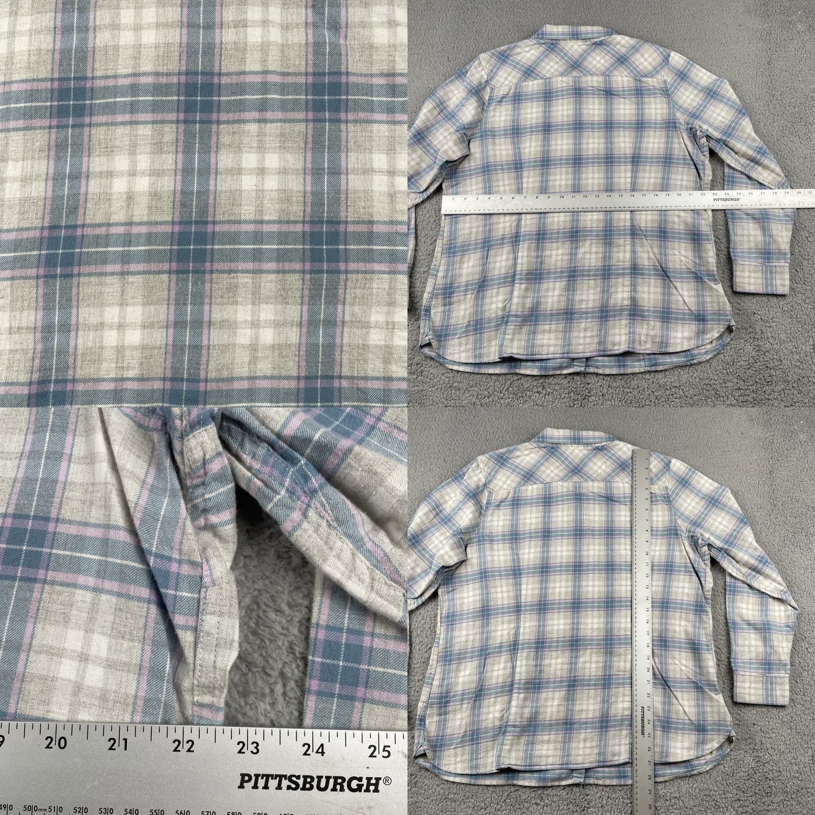 Vintage VINTAGE? Women’s L.L.Bean Plaid Flannel Button-Up Pocket Shirt Pink Blue 1X Xtra Soft Size XL / US 12-14 / IT 48-50 - 9 Thumbnail