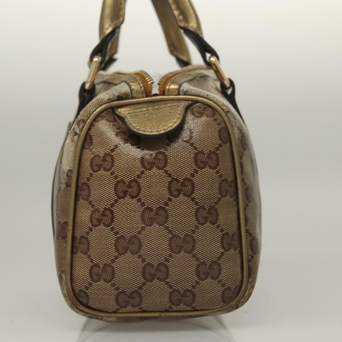 Gucci GUCCI GG Crystal Hand Bag Coated Canvas Brown Gold Size ONE SIZE - 4 Thumbnail