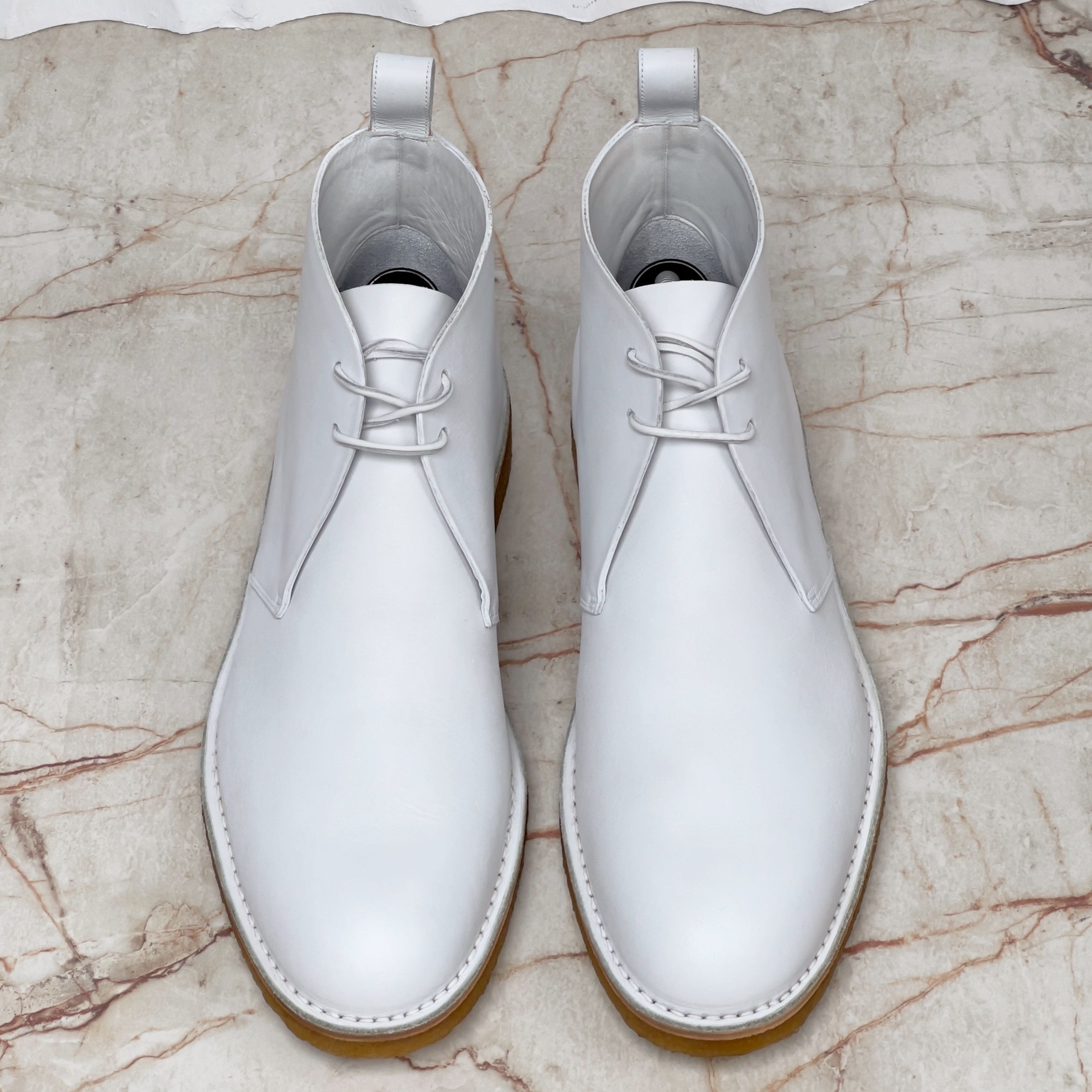 Louis Vuitton Chukka Desert Boots White Leather Size US 10.5 / EU 43-44 - 3 Thumbnail
