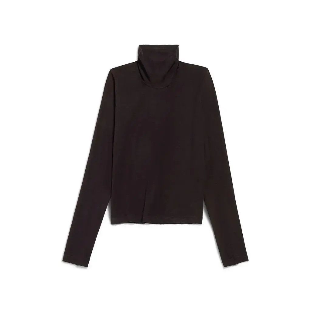 Balenciaga o1w1db10625 BB Classic Fitted Turtleneck Sweater in Black Size US L / EU 52-54 / 3 - 1 Thumbnail