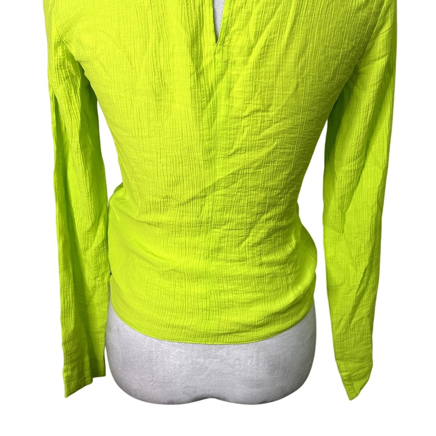Topshop Topshop Green Ruched Front Long Sleeve Top Side Zip 4 NWT Size S / US 4 / IT 40 - 7 Thumbnail