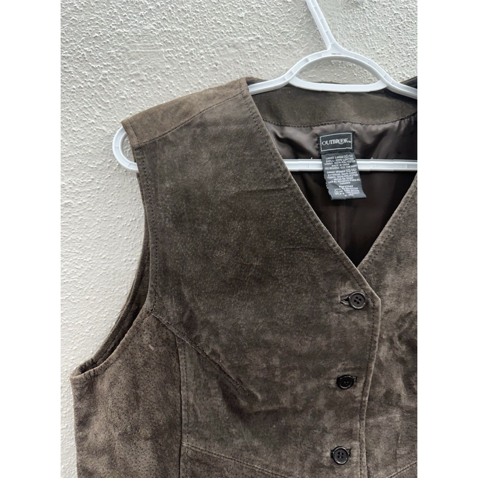 Vintage Outbrook Womens Vest Brown Suede Leather Lined Button Up Size Large 12/14 Casual Formal City 90s Womens Vest Size L / US 10 / IT 46 - 2 Thumbnail