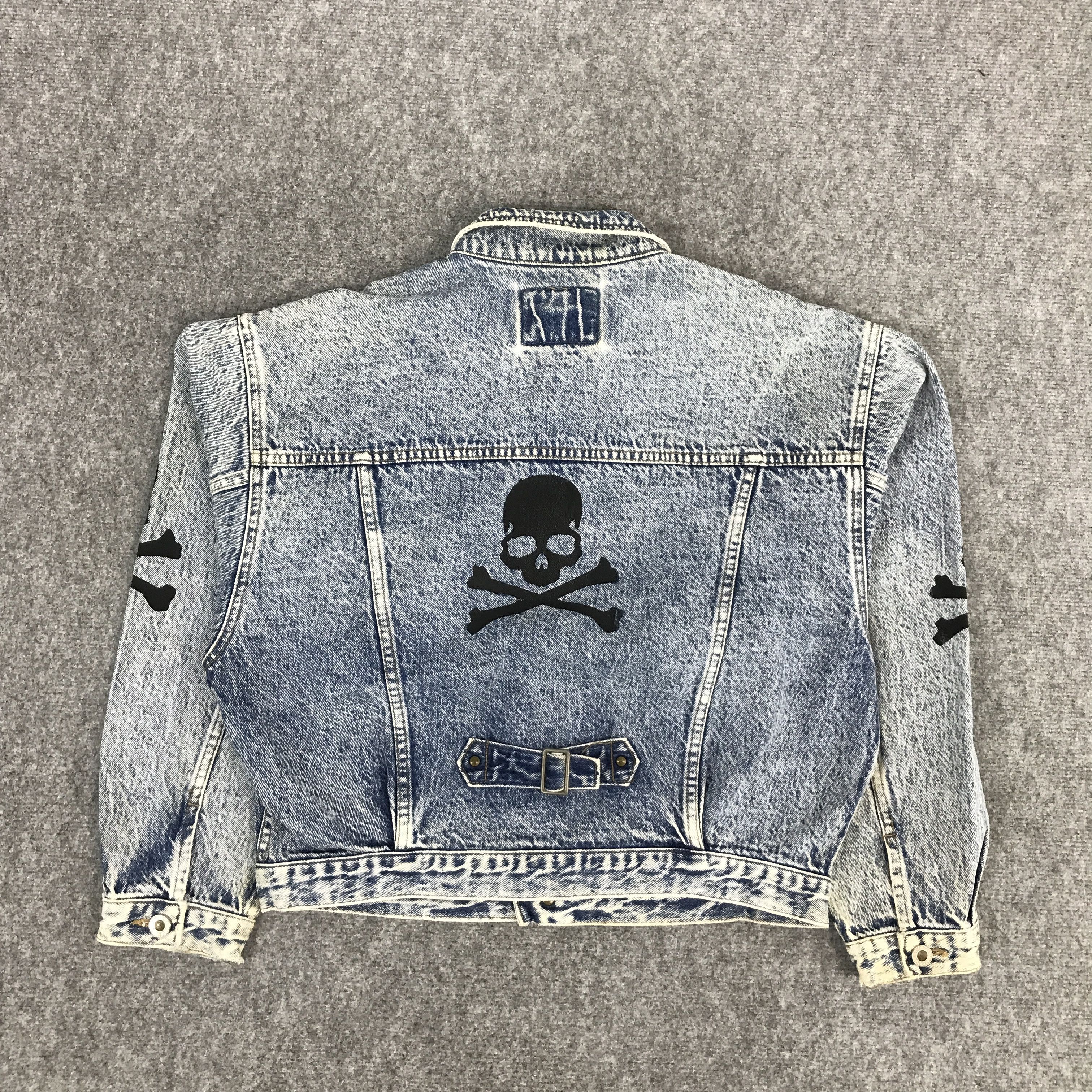 Big John × Vintage BIG JOHN DENIM BUTTON ART SKULL JACKET Size US L / EU 52-54 / 3 - 2 Thumbnail