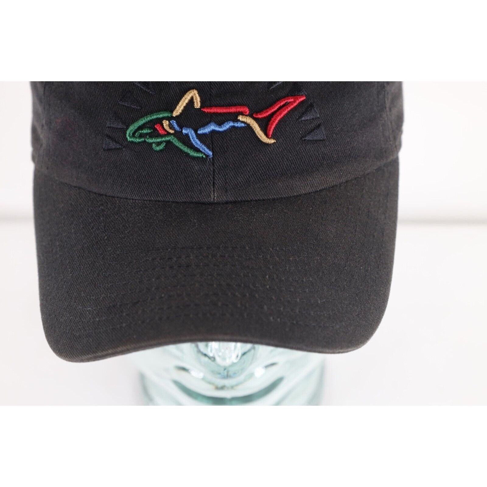 Greg Norman × Vintage Vintage 90s Greg Norman Golf Shark Golfing Leather Strap Hat Size ONE SIZE - 2 Thumbnail