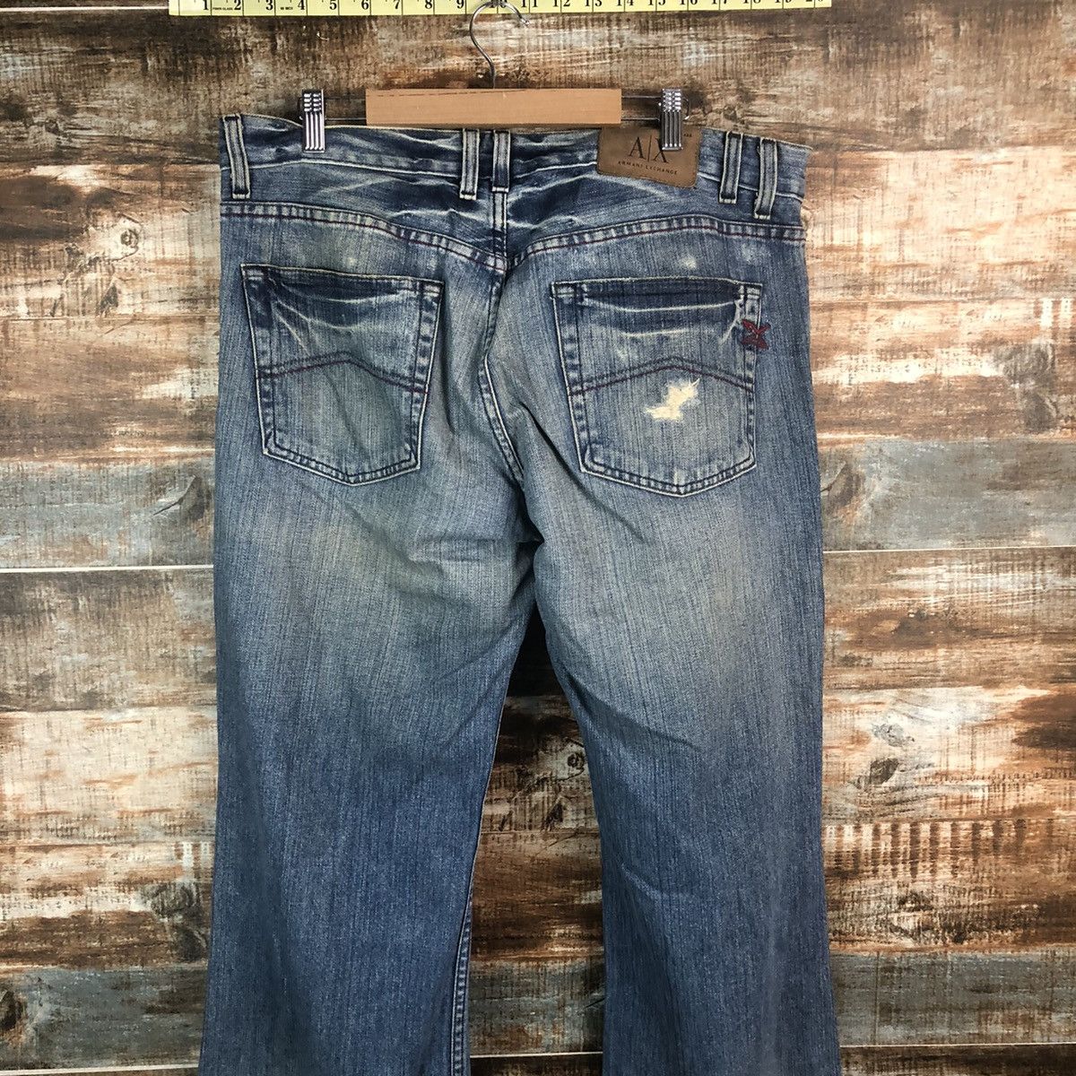 Armani Exchange DL Armani Exchange Blue Distressed Denim Pants #C277 Size US 34 / EU 50 - 17 Thumbnail