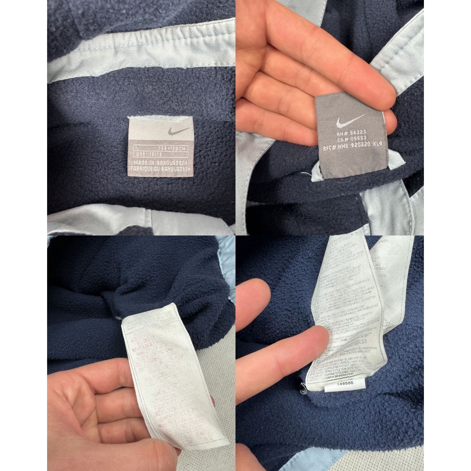 Nike × Vintage Nike Women's Blue Fleece Lined Full Zip Jacket Large (12-13) Size S / US 4 / IT 40 - 2 Thumbnail