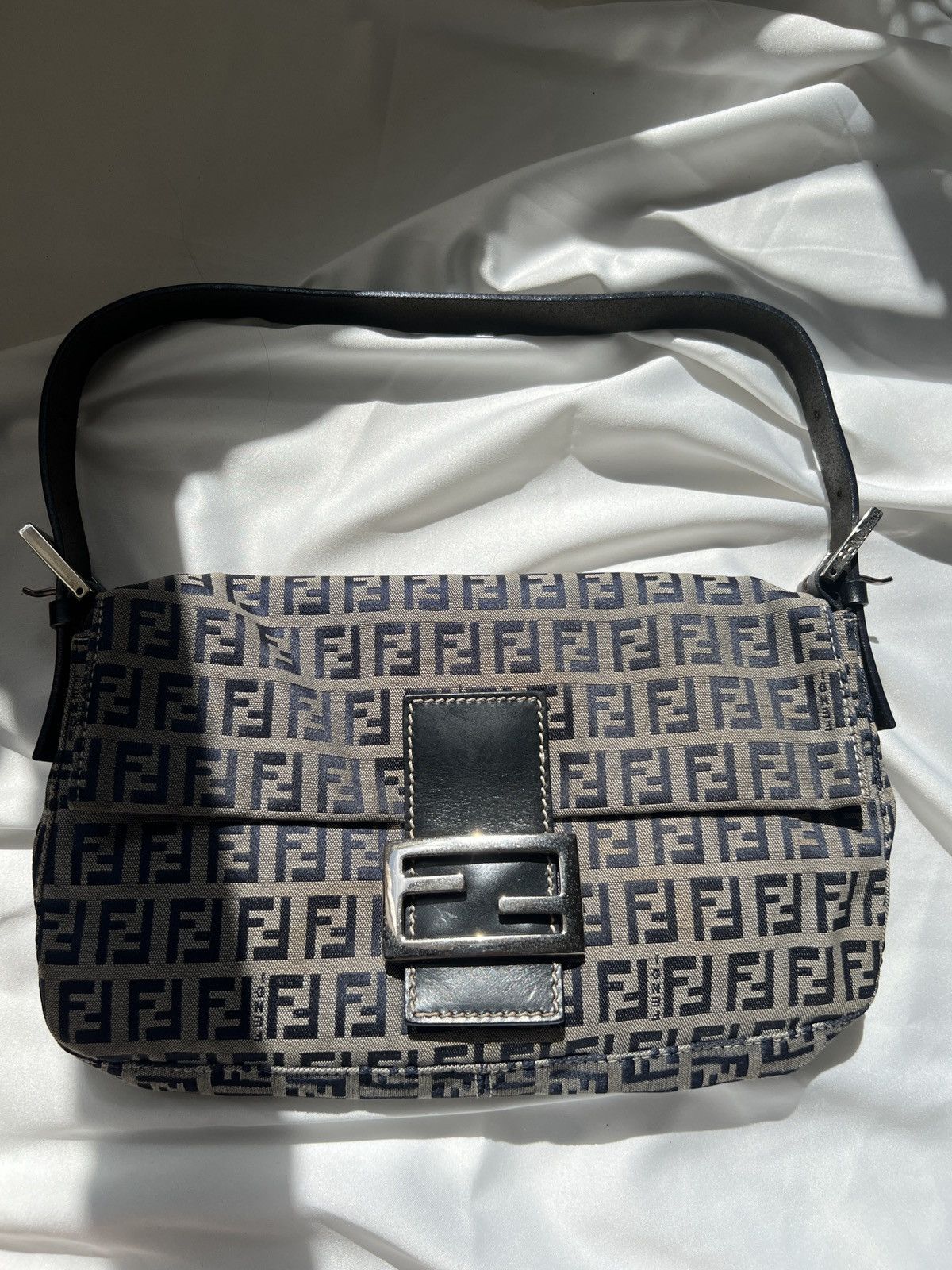 Authentic Fendi zucca baguette Navy