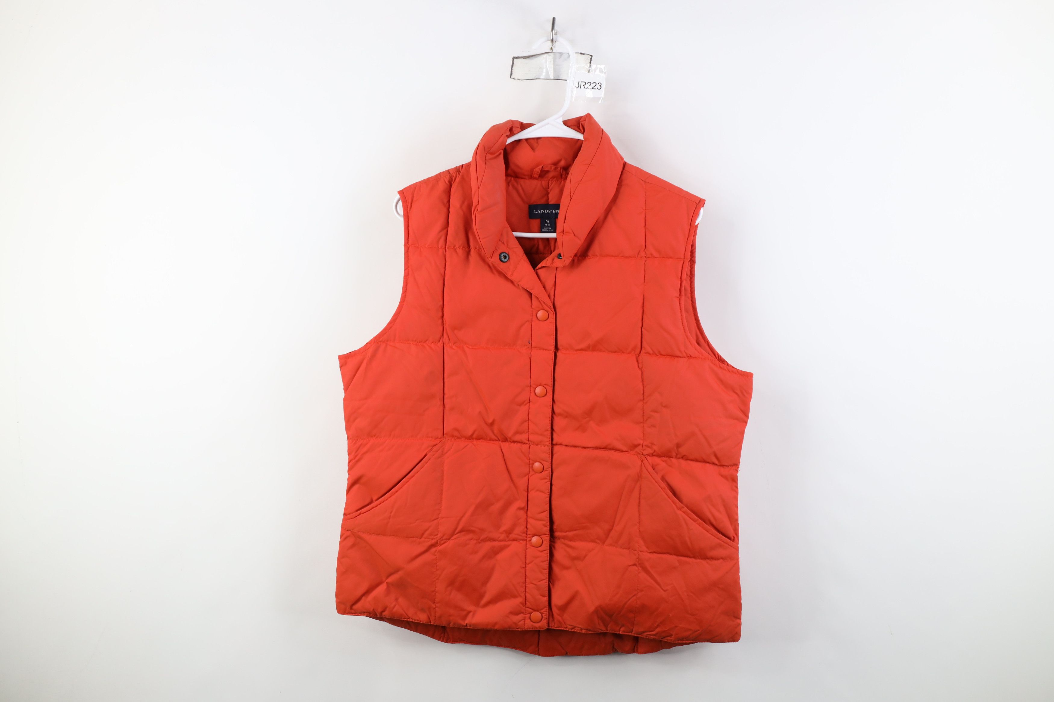 Lands' End Vintage Lands End Duck Down Puffer Vest Jacket Orange Size M / US 6-8 / IT 42-44 - 1 Thumbnail