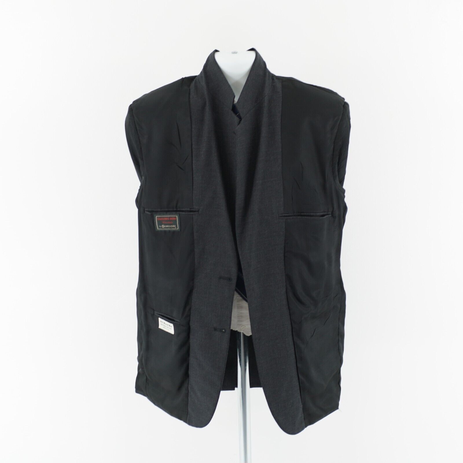 Vintage Tailors Row Deansgate Worsted Wool Gray USA 2 Button Blazer Size 42L - 10 Thumbnail