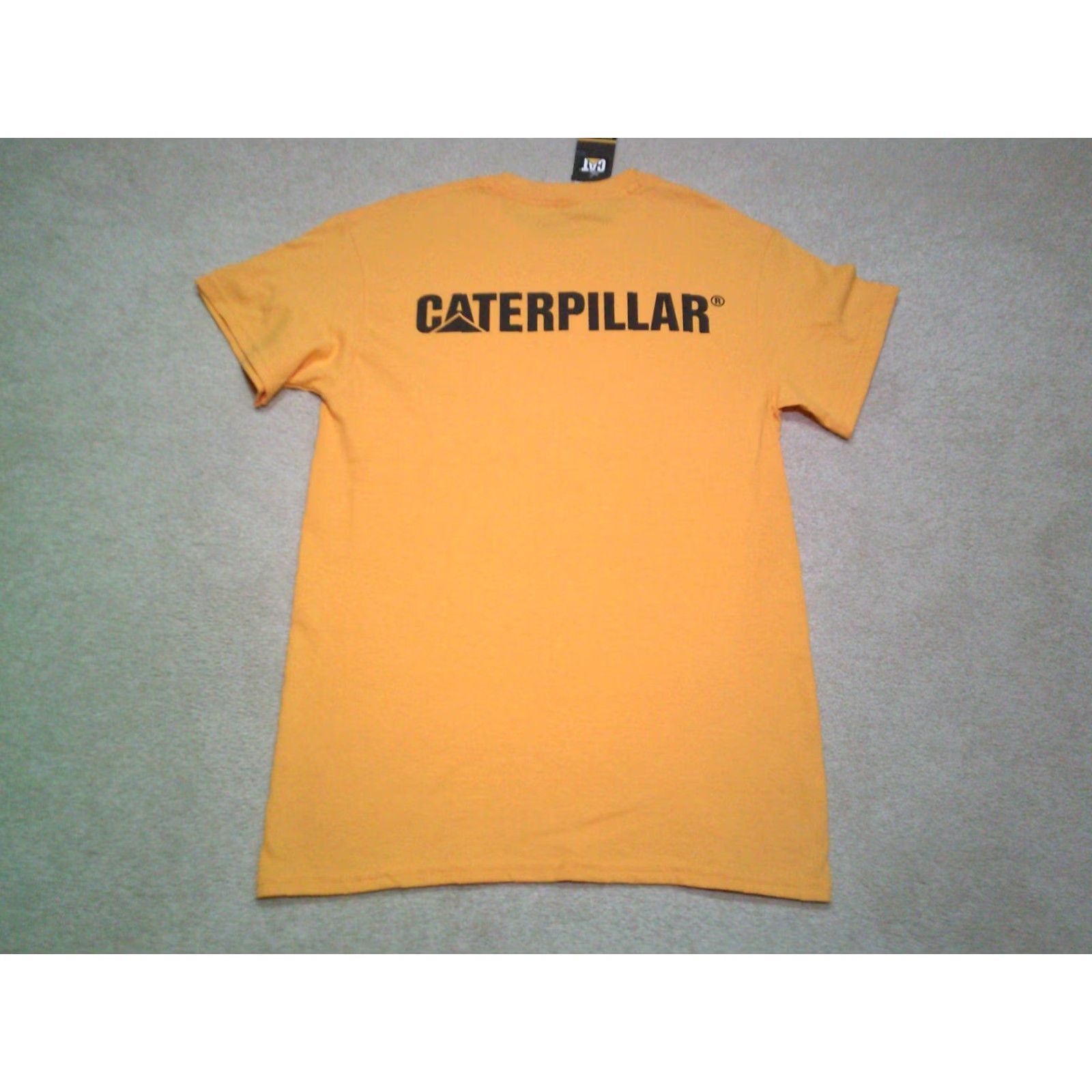 Vintage CAT Caterpillar T Shirt Mens Small Yellow Double Sided NWT Size US S / EU 44-46 / 1 - 2 Thumbnail