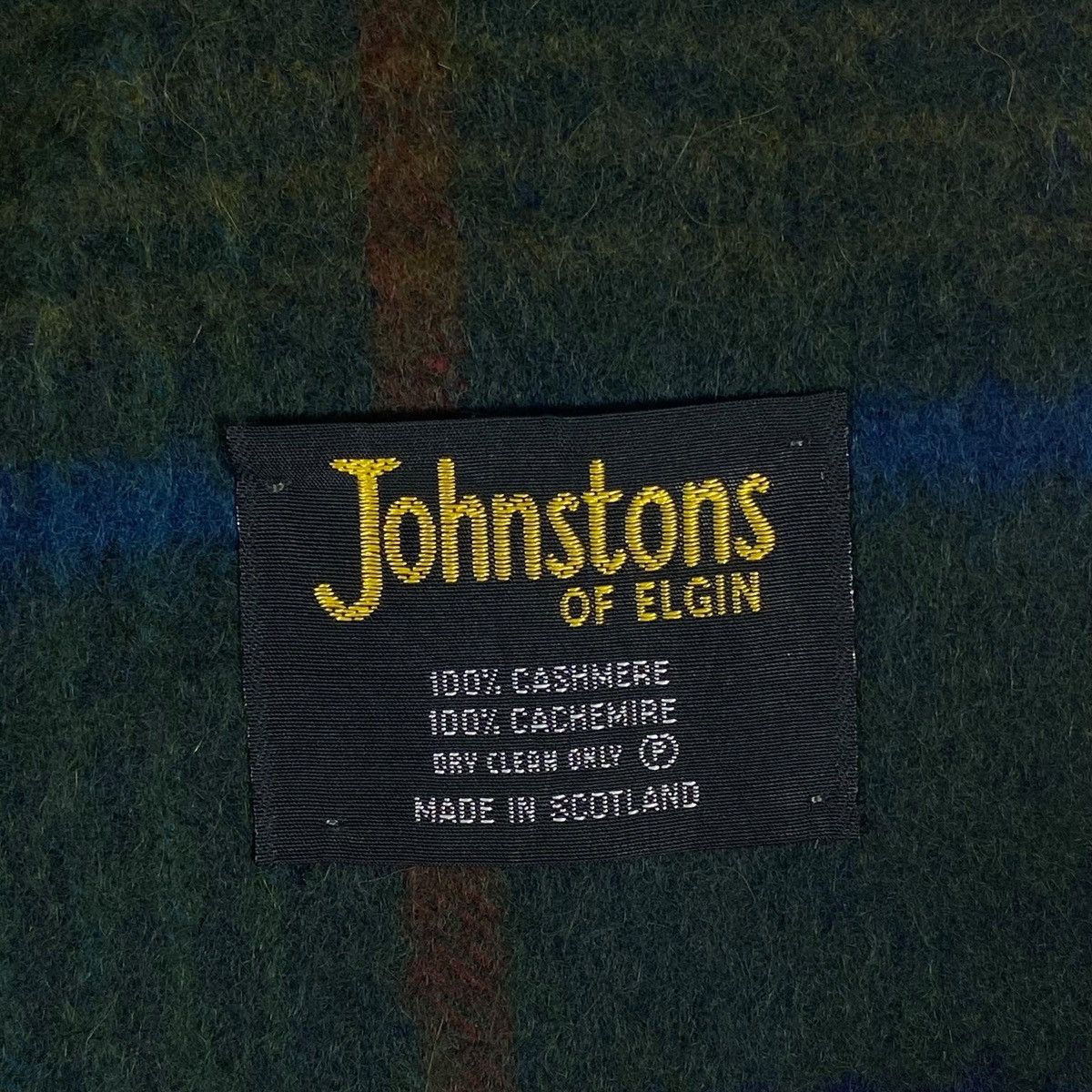 Johnstons Of Elgin Vintage Johnston Of Elgin Green Checked Scarf Muffler Size ONE SIZE - 5 Thumbnail