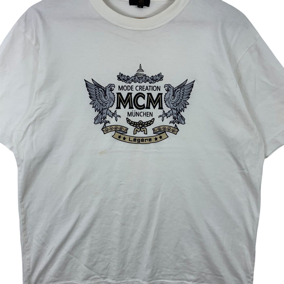 MCM Vintage MCM LEGERE CREST Mode Creation Munchen Tee Shirt Top Size L / US 10 / IT 46 - 3 Thumbnail