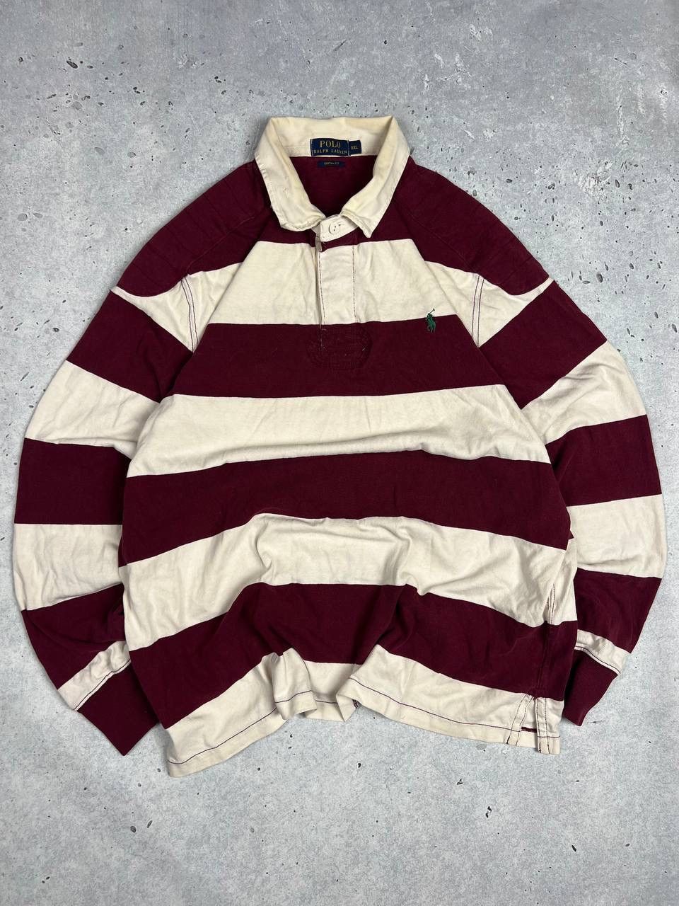 Polo Ralph Lauren × Ralph Lauren × Vintage Vintage Polo Ralph Lauren Striped Rugby Sweatshirt Size US XXL / EU 58 / 5 - 1 Thumbnail