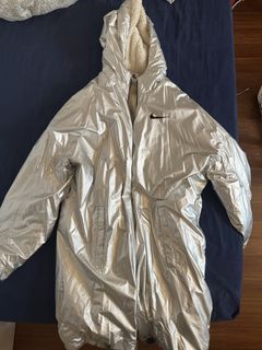 fear of god x nike parka jacket metallic silver