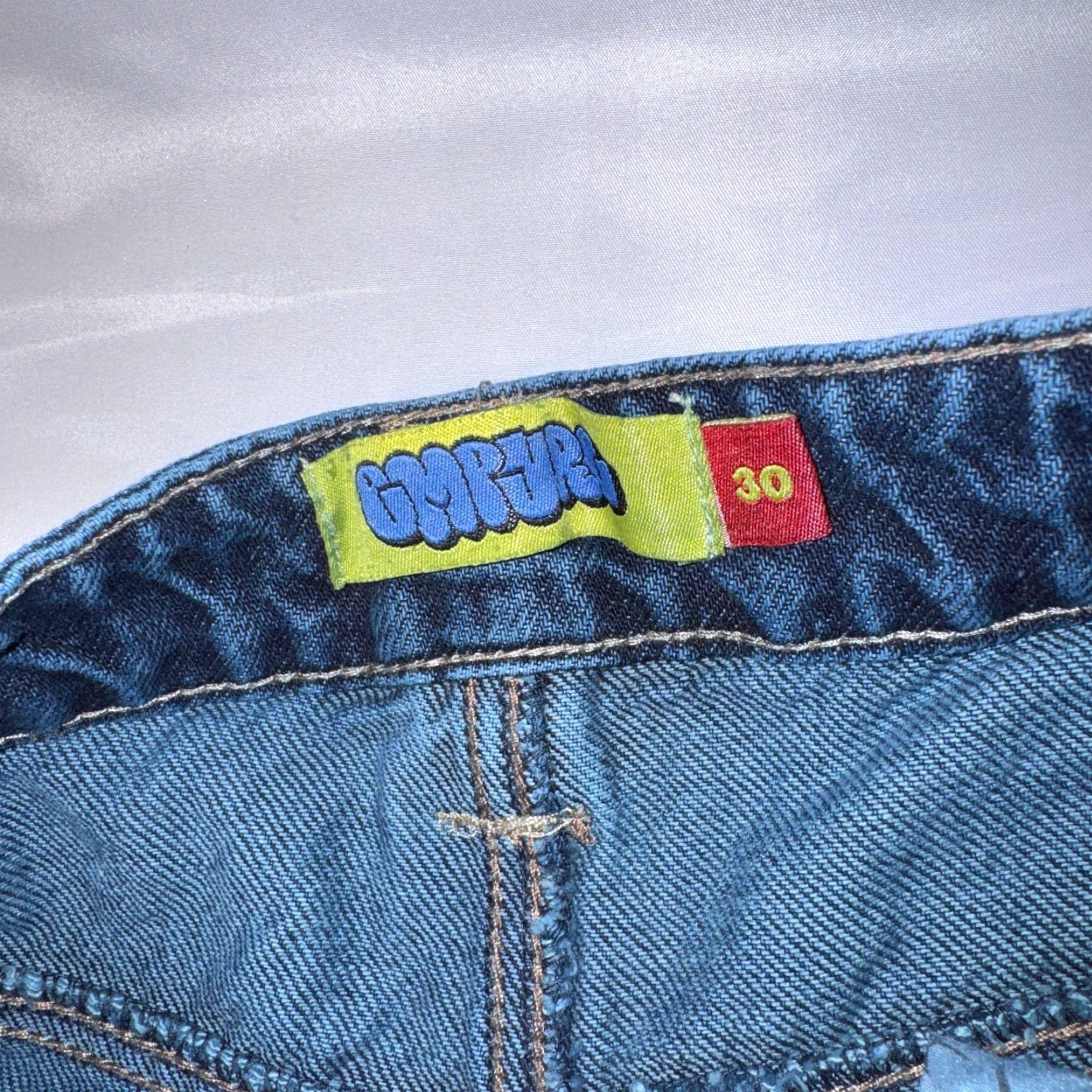 Empyre Empyre Jeans Mens 30x26 Blue Embroidered Pockets Baggy Easy Now Loose Skater Y2K Size US 30 / EU 46 - 5 Thumbnail
