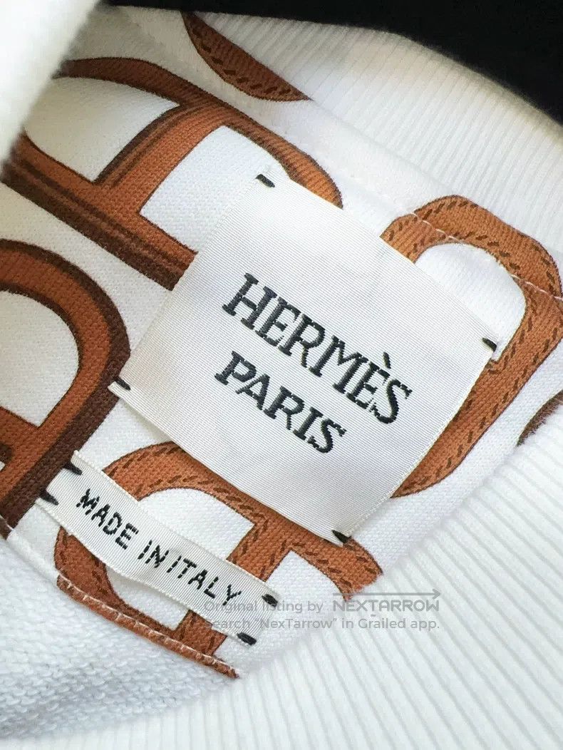 Hermes Hermes Pig nose logo white base orange and brown all-over Size XS / US 0-2 / IT 36-38 - 4 Thumbnail