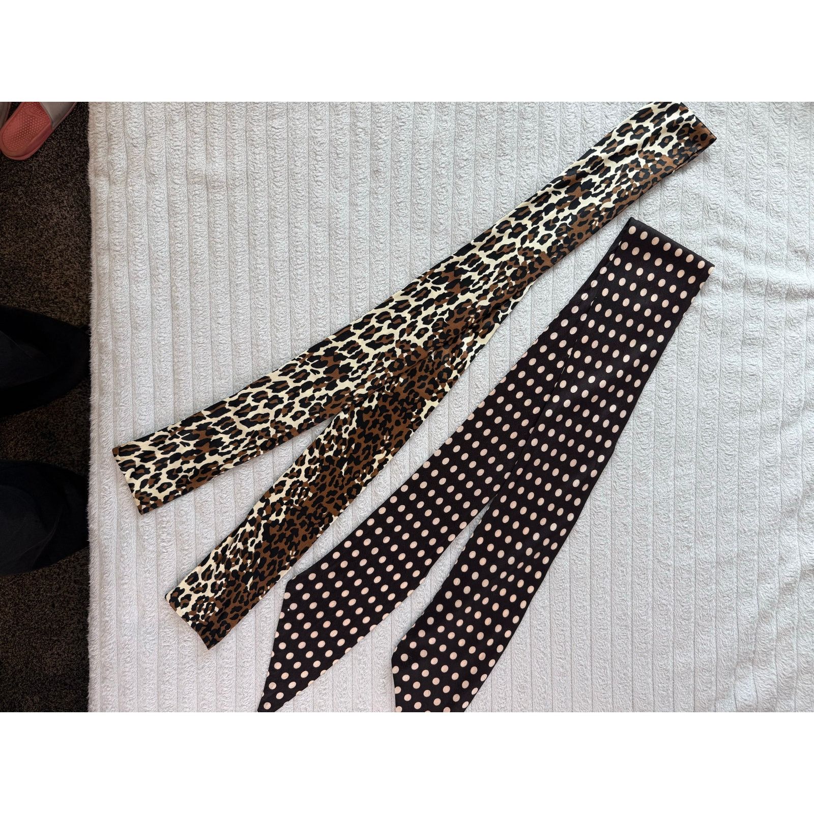 Vintage Vintage Sash's Scarves (2) Polka Dot and Leopard Print Size ONE SIZE - 1 Thumbnail