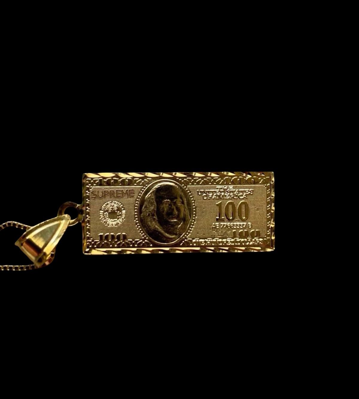 Supreme Supreme 100 Dollar Bill 14K Gold Pendant Size ONE SIZE - 2 Thumbnail