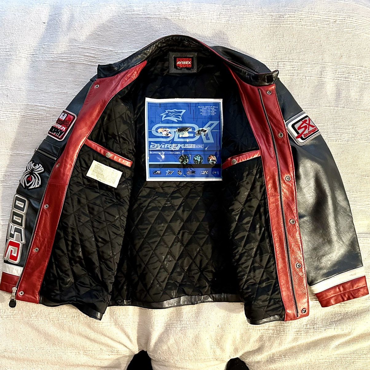 Avirex Vintage Avirex 90’s Supercross Black Spider leather jacket Size US XXL / EU 58 / 5 - 6 Thumbnail