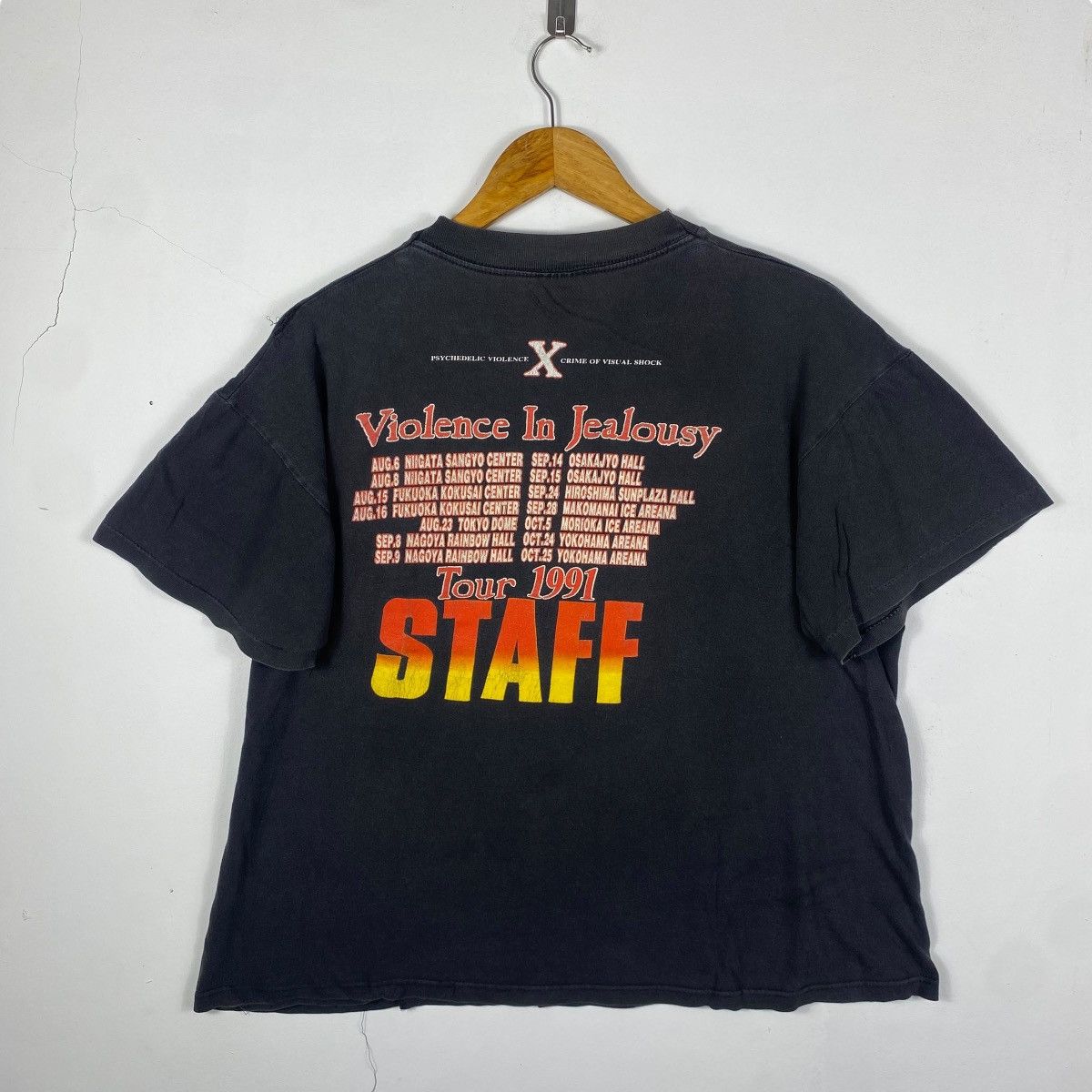 Band Tees Vintage X-JAPAN Violence In Jealousy Tour 1991 Staff Tee Size US L / EU 52-54 / 3 - 4 Thumbnail