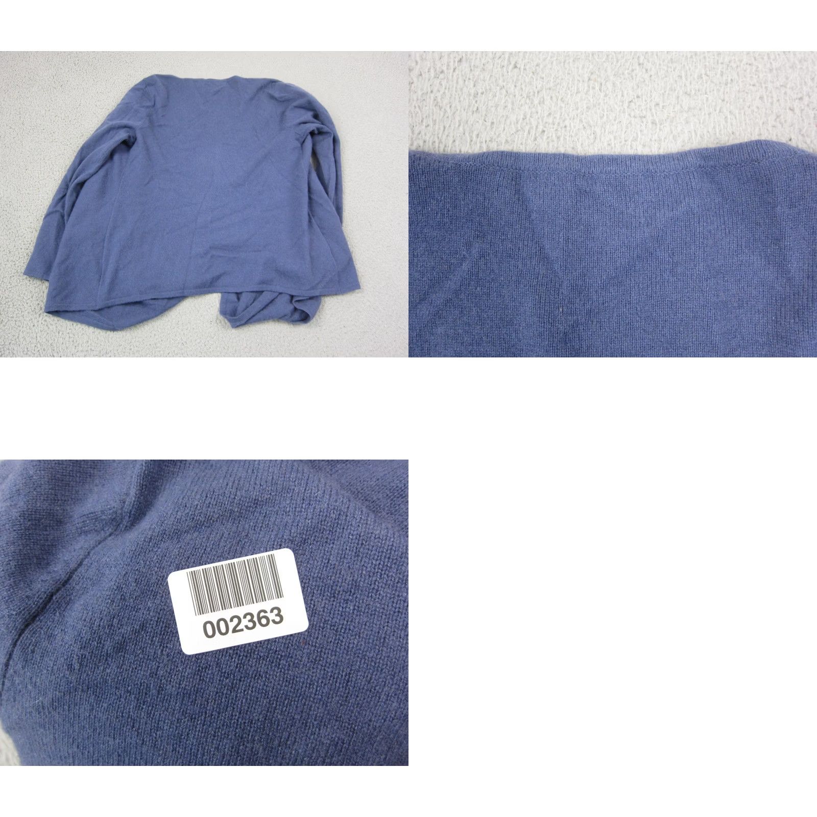 Saks Fifth Avenue Saks Fifth Avenue Blue 100% Cashmere Cardigan Womens Large Open Sweater Classic 80s 90s Size L / US 10 / IT 46 - 8 Thumbnail
